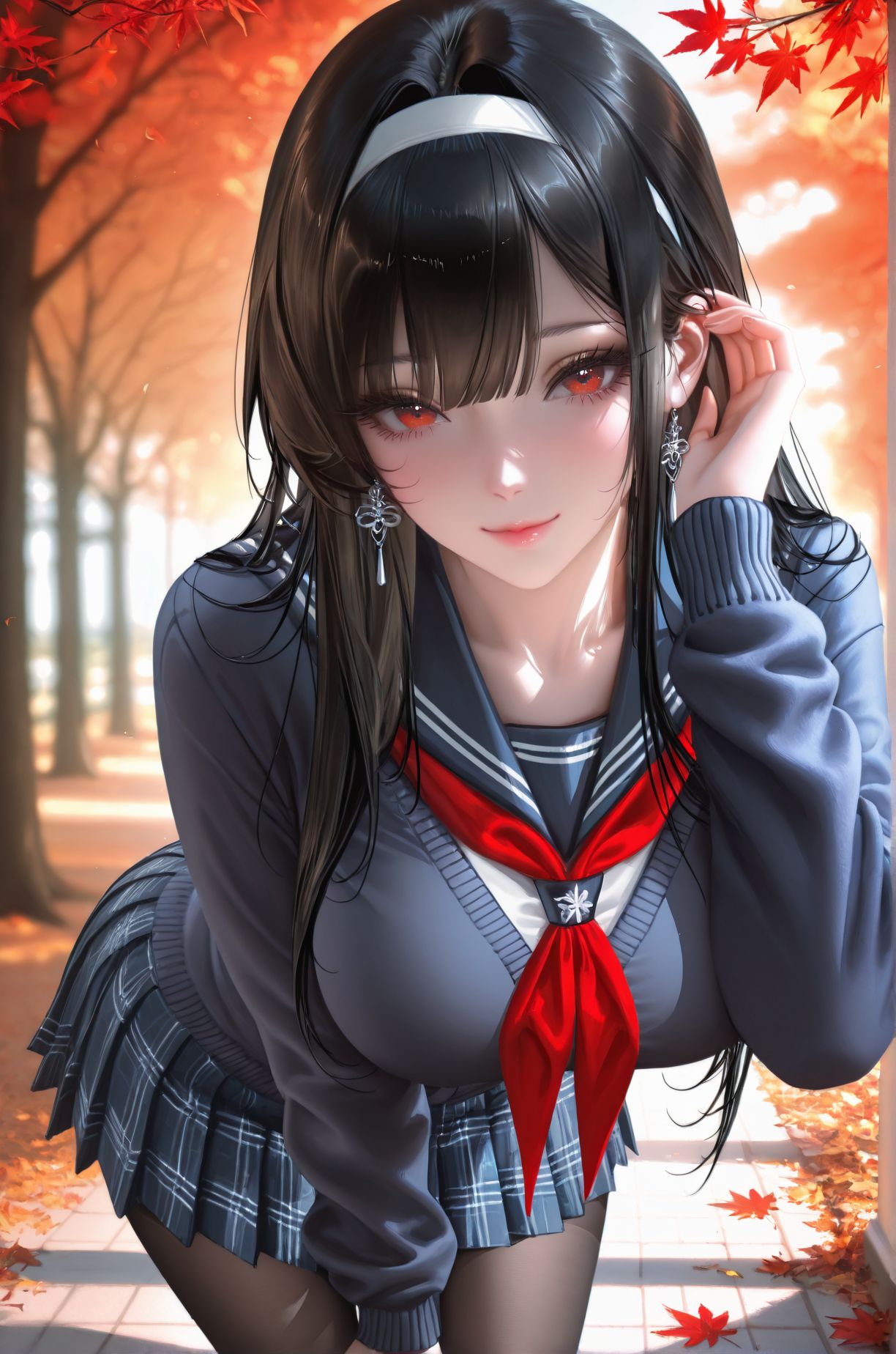 校园学姐风格二次元少女美图壁纸分享 丝袜黑丝jk裙子,第3张