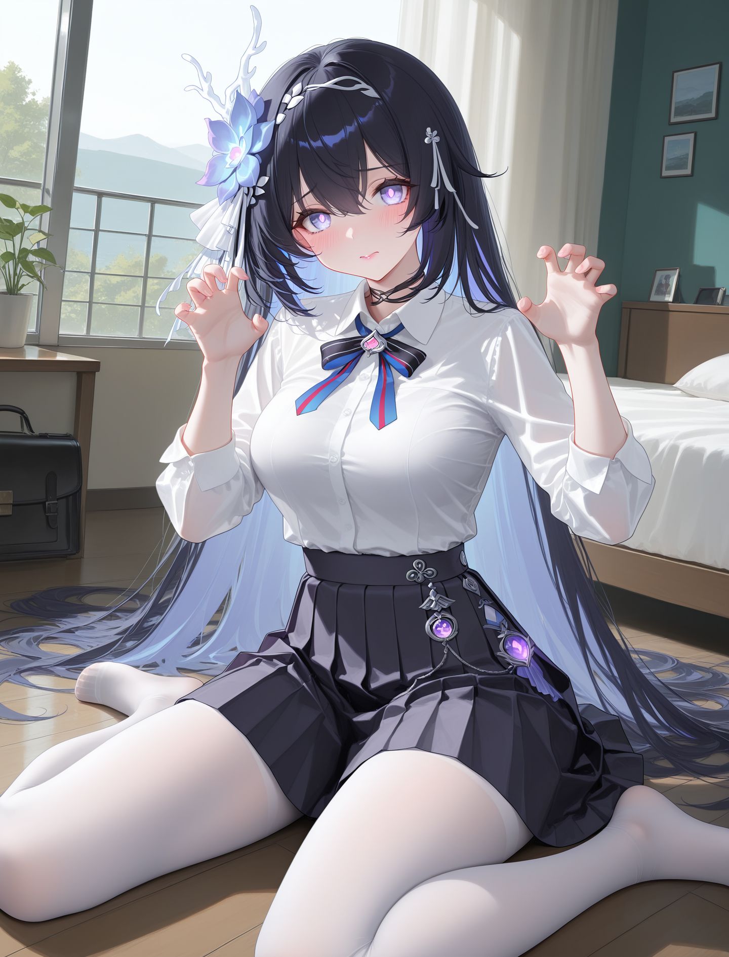 希儿 崩坏星穹铁道 猫系俏皮可爱 白丝袜裤袜,第1张