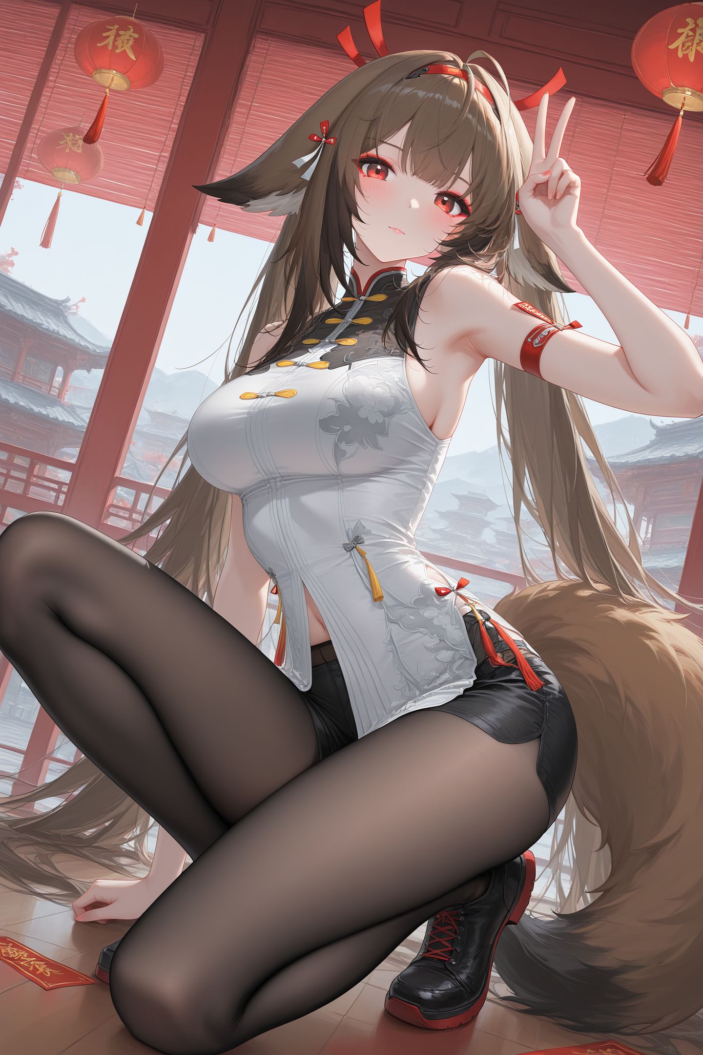 要和小师姐一起么？叶瞬光 绝区零 黑丝裤袜 兽耳尾巴,第1张