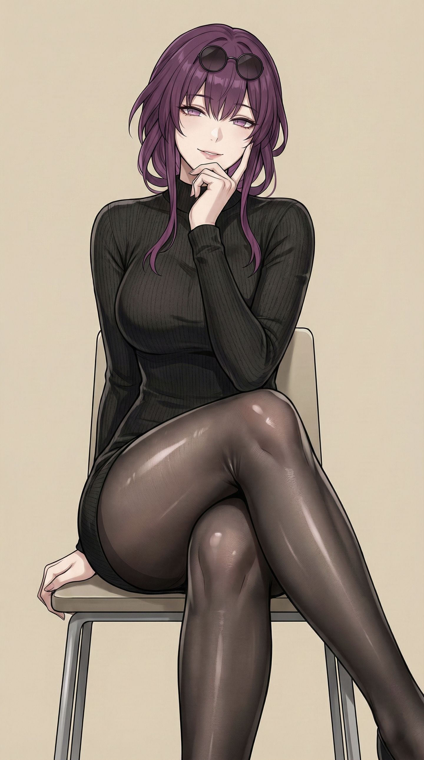 韩漫画风崩坏星穹铁道 卡芙卡 流萤 阮梅 黄泉 御姐黑丝吊带裤袜,第4张