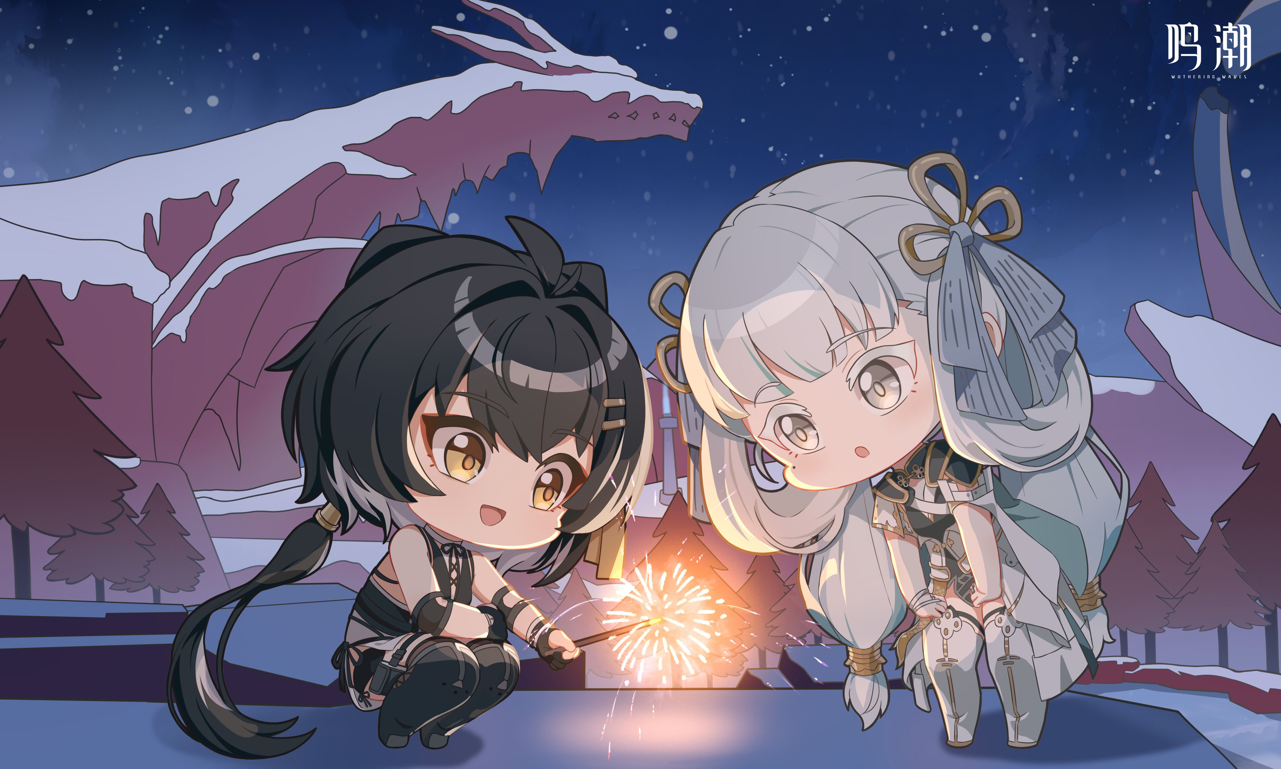 鸣潮官网社媒活动高清电脑壁纸桌面壁纸-卡通漫画壁纸-暑期特別企划-乘霄山避暑纪行,第2张