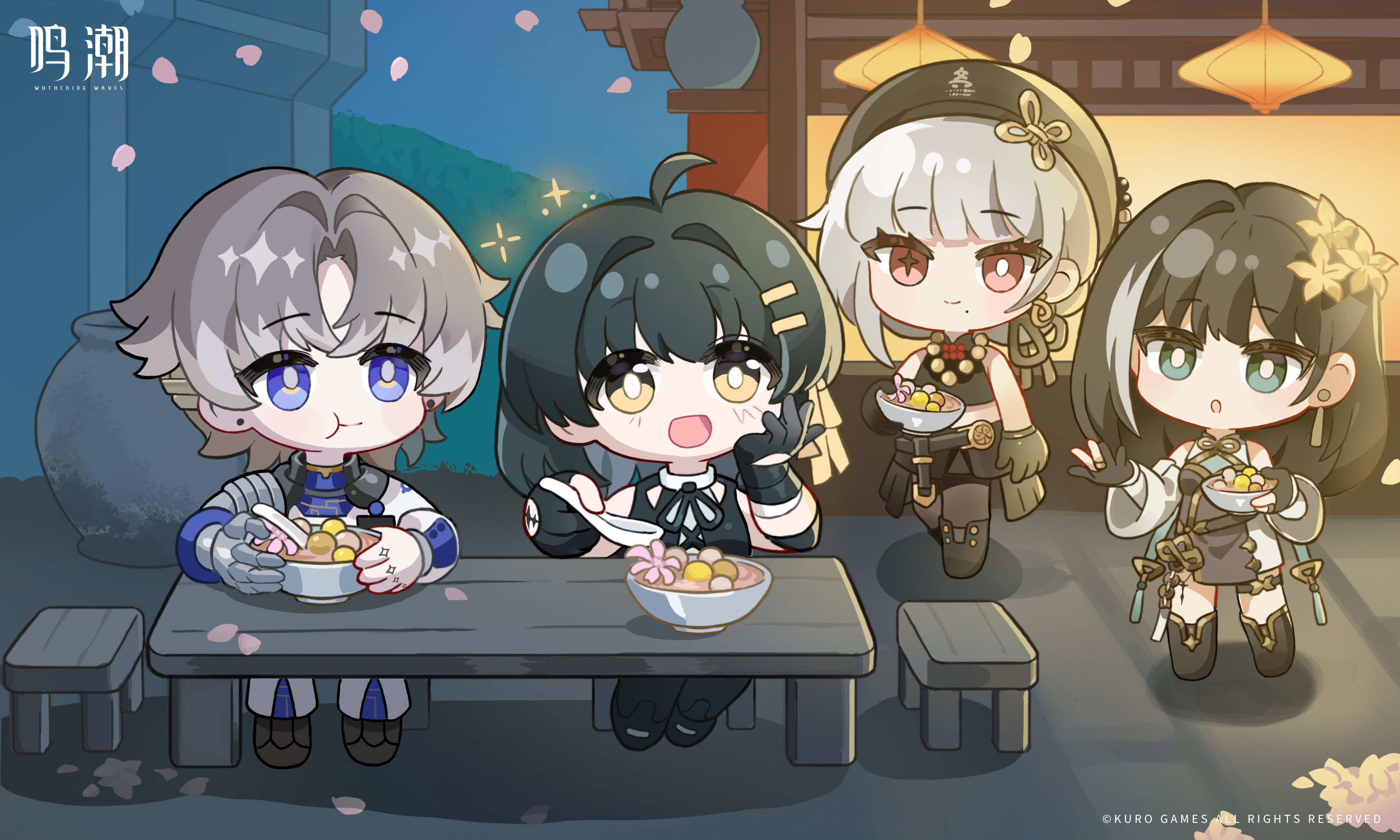 鸣潮官网社媒活动高清电脑壁纸-卡通漫画壁纸-踏月游园,第1张