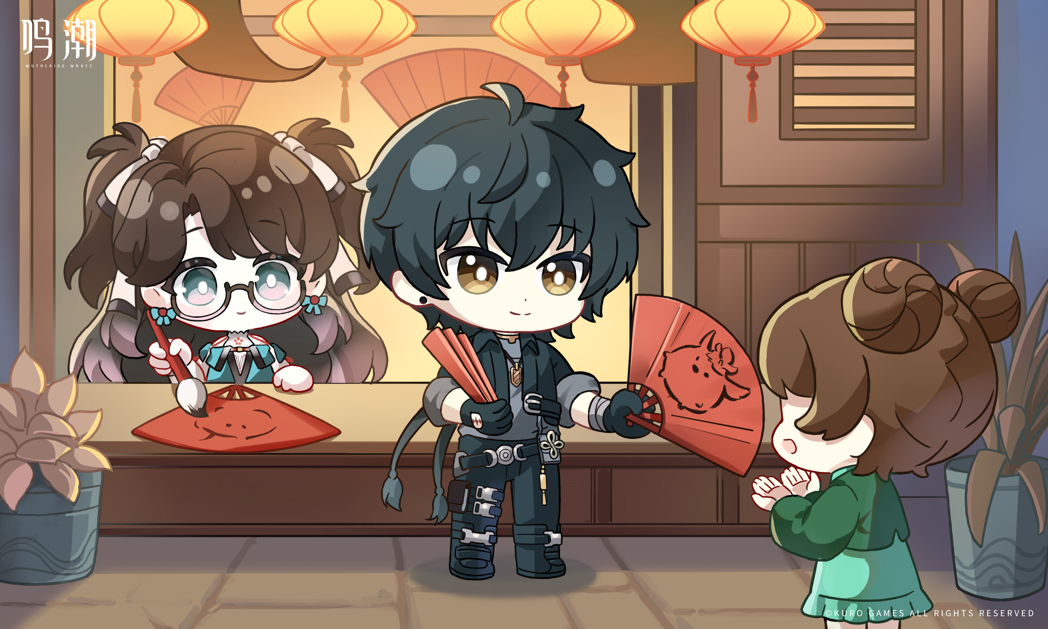 鸣潮官网社媒活动高清电脑壁纸-卡通漫画壁纸-踏月游园,第2张