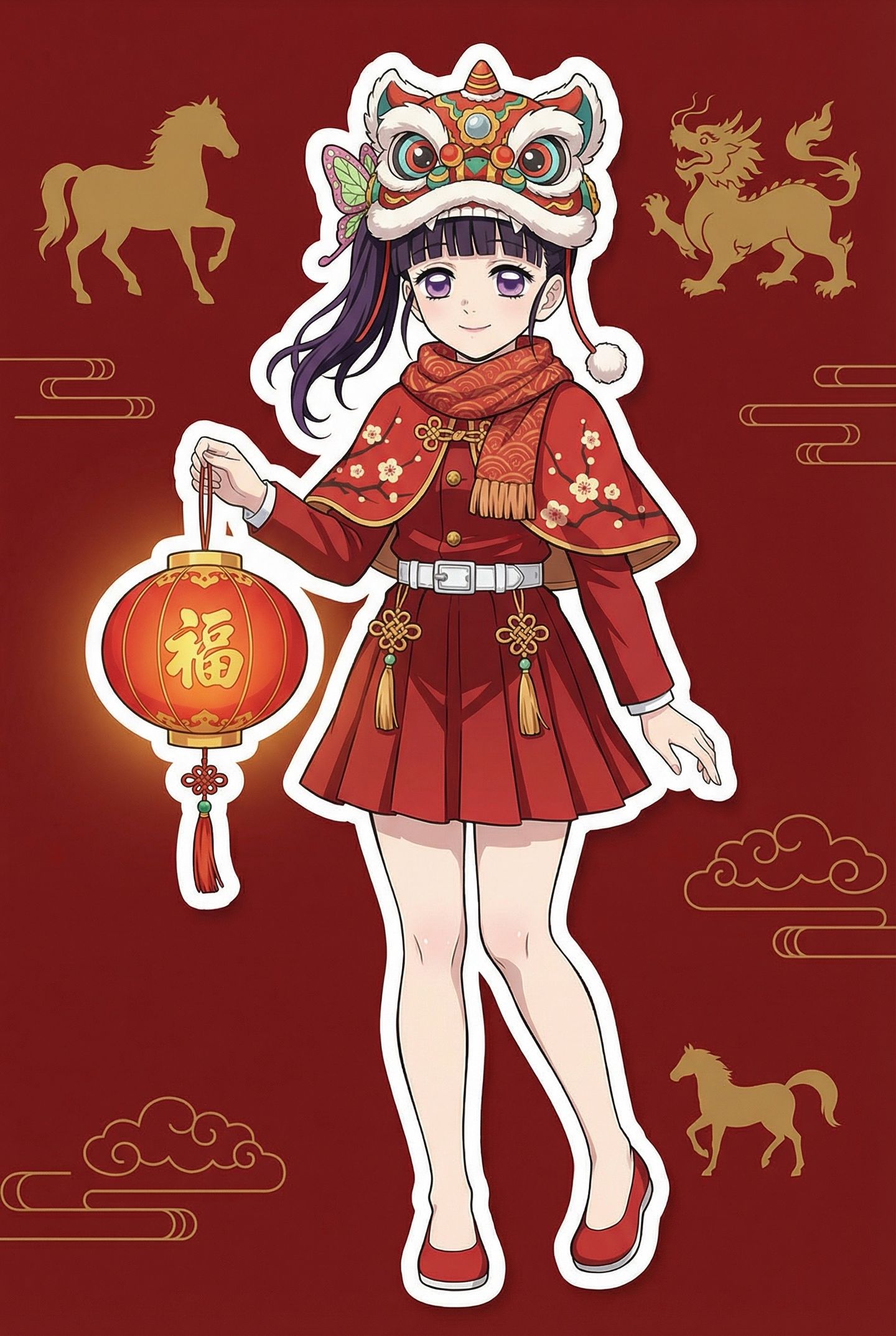 鬼灭女孩给大家拜年。鬼灭之刃 新年主题 新年快乐,第4张