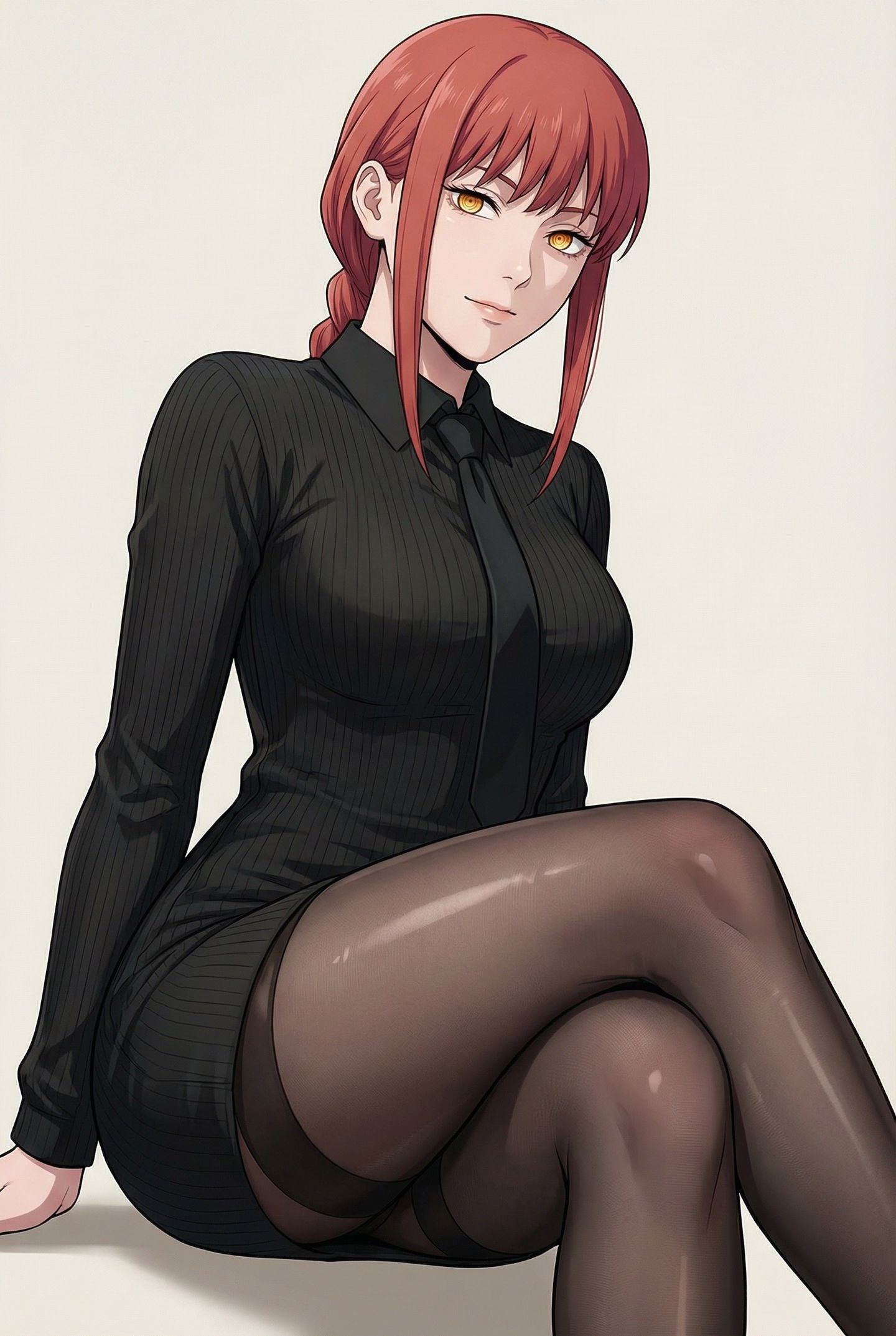 二次元动漫图片 电锯人 帕瓦 玛奇玛，丝袜黑丝过膝袜,第2张