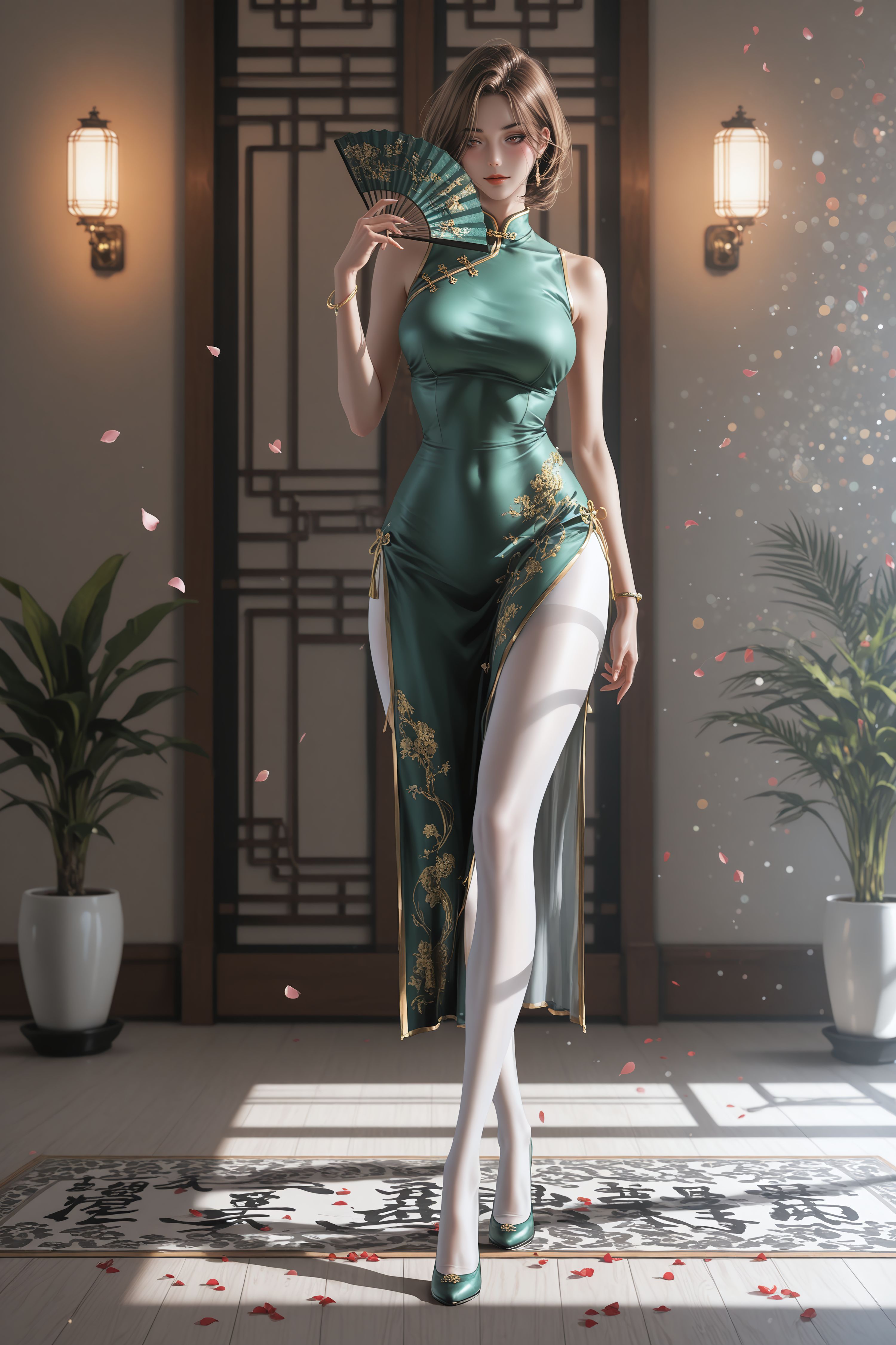 翠绿旗袍配白丝裤袜罗素丽和组长选谁？二次元韩漫美丽新世界,第8张