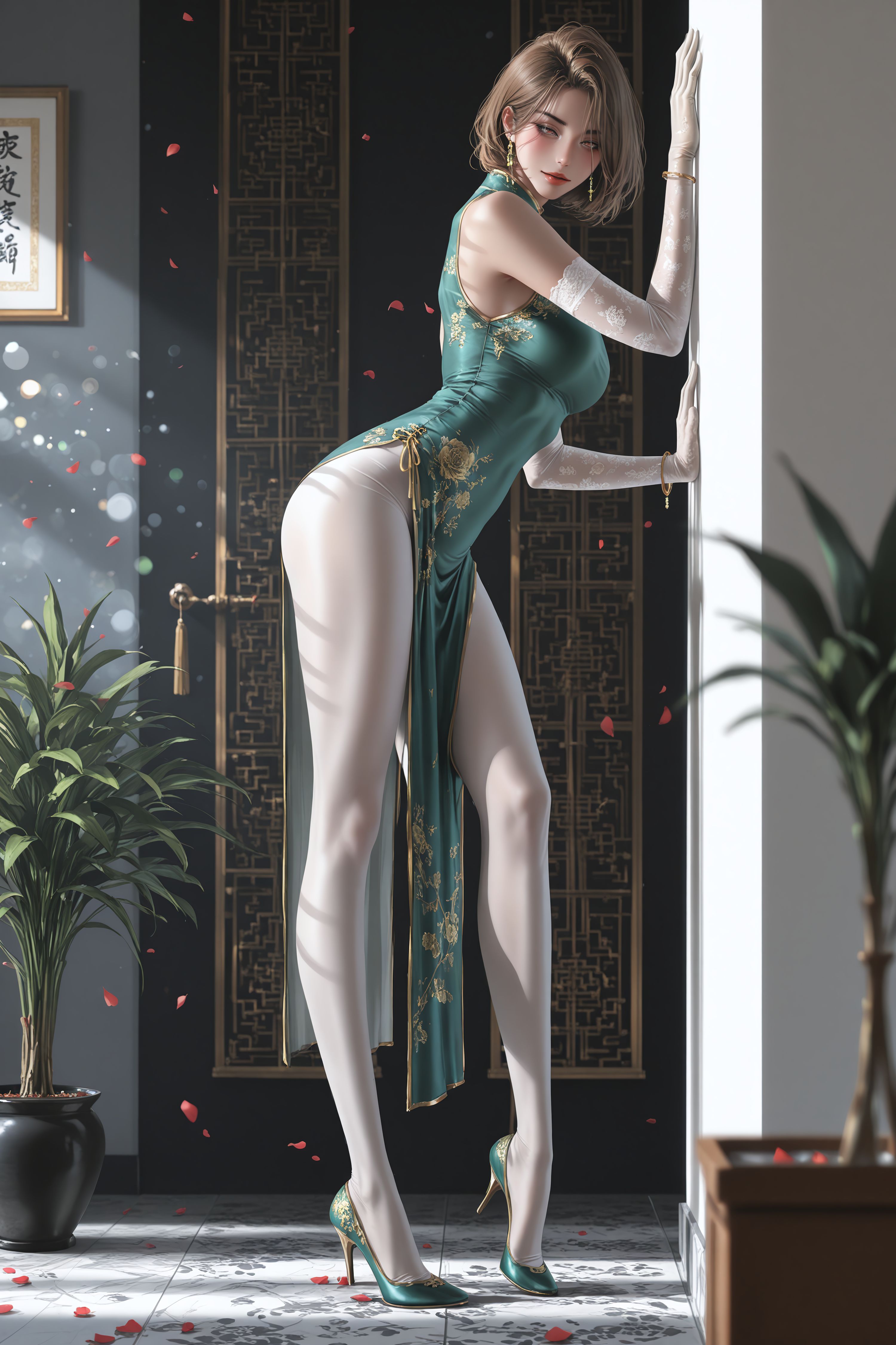 翠绿旗袍配白丝裤袜罗素丽和组长选谁？二次元韩漫美丽新世界,第6张