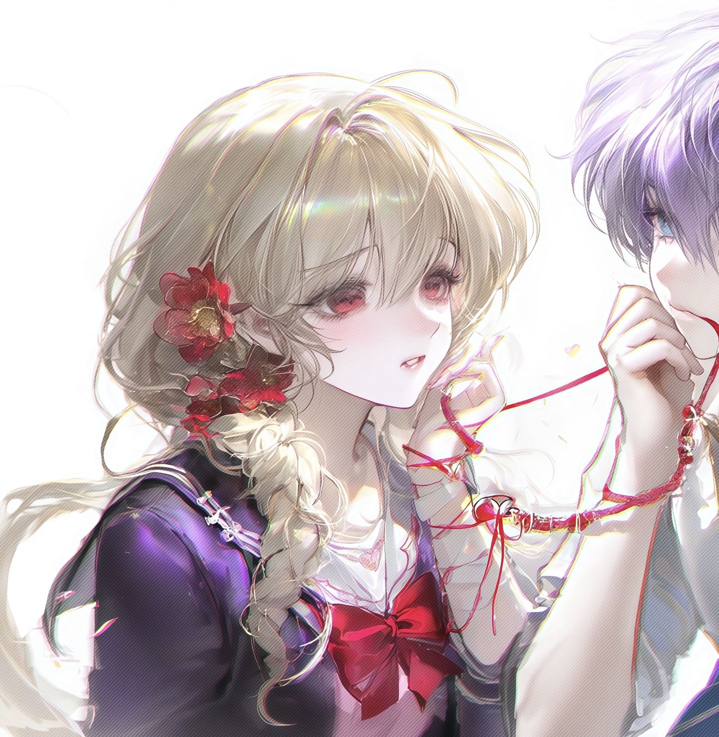 命运的红线-二次元情侣头像，微信头像QQ头像，情头,第1张