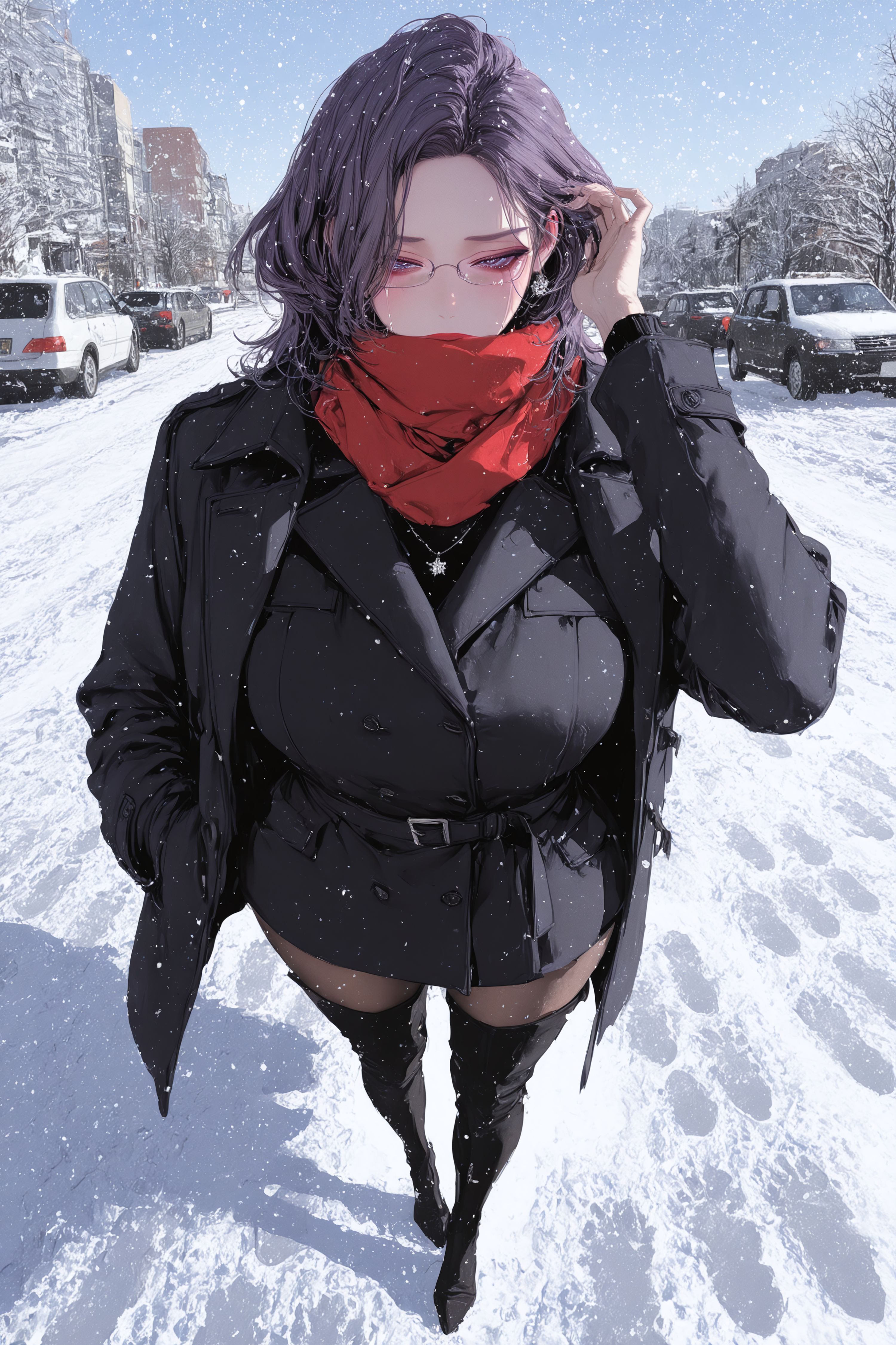 金美庭冬日浪漫，二次元漫画韩漫美丽新世界二创，下雪美景肉肉腿,第10张
