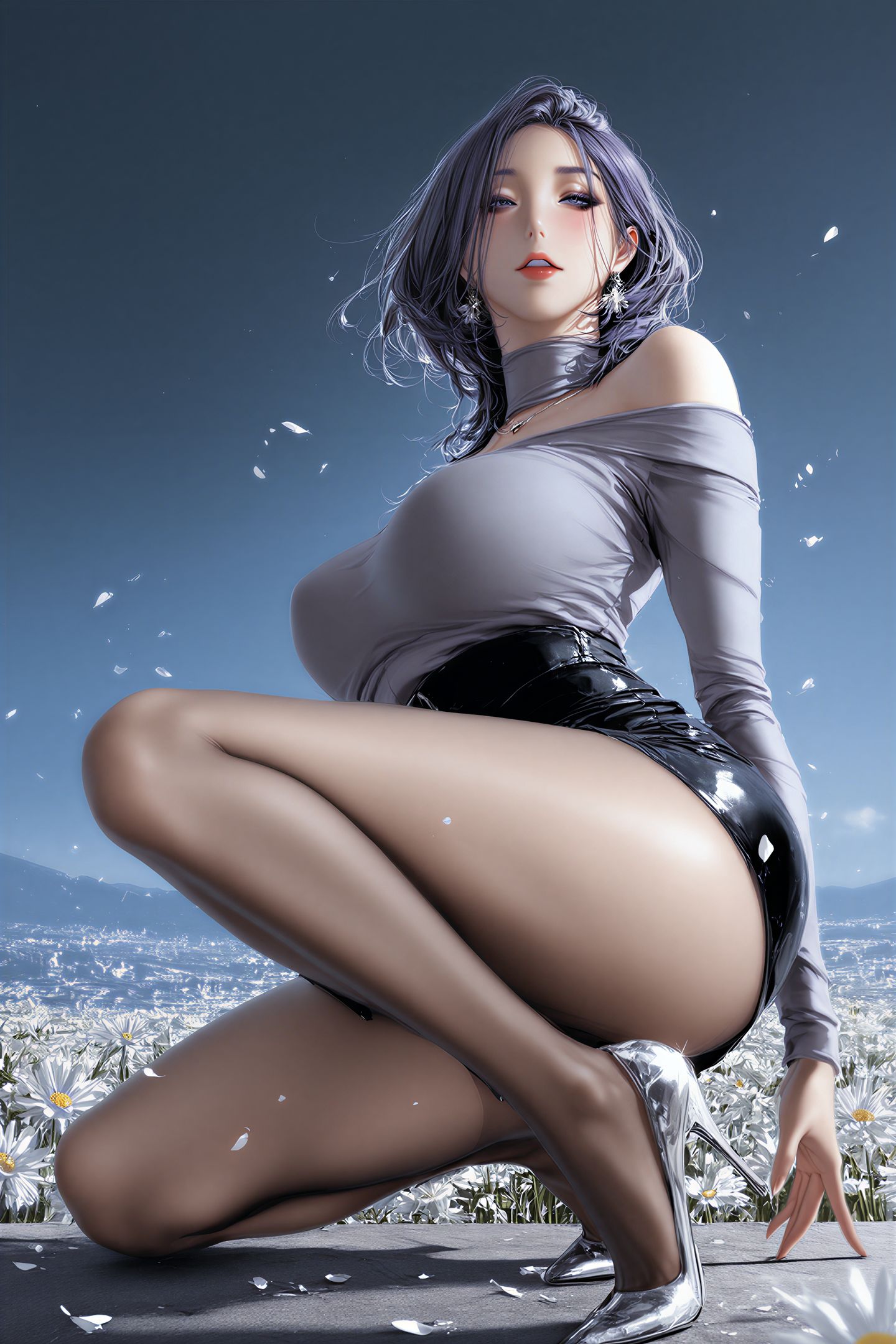 第二弹-组长的户外写真，金美庭组长，二次元韩漫美丽新世界御姐，黑丝袜裤袜高跟鞋职业装,第1张