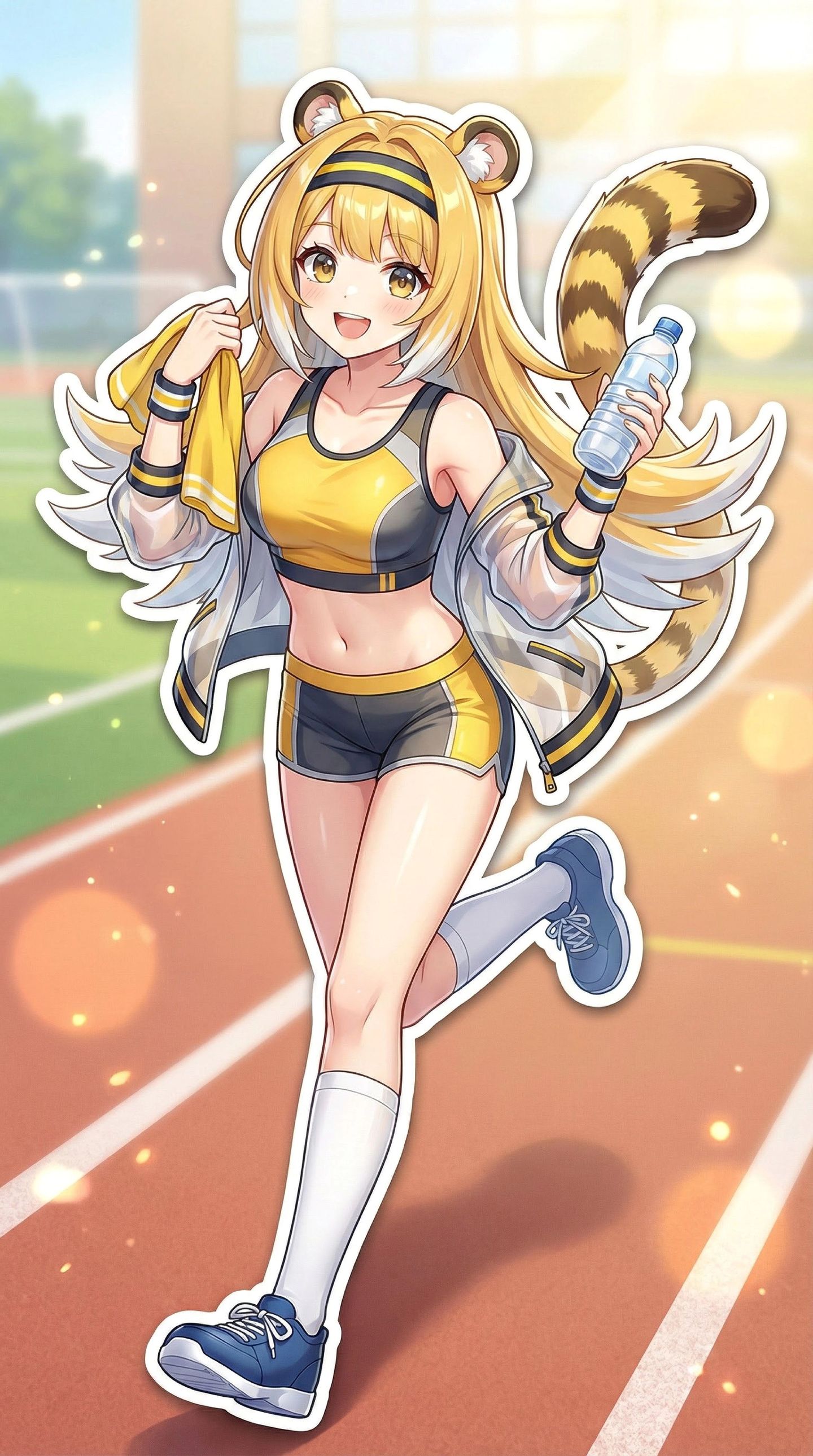 二次元游戏绝区零星见雅，校园操场运动服漫画风格美图,第8张
