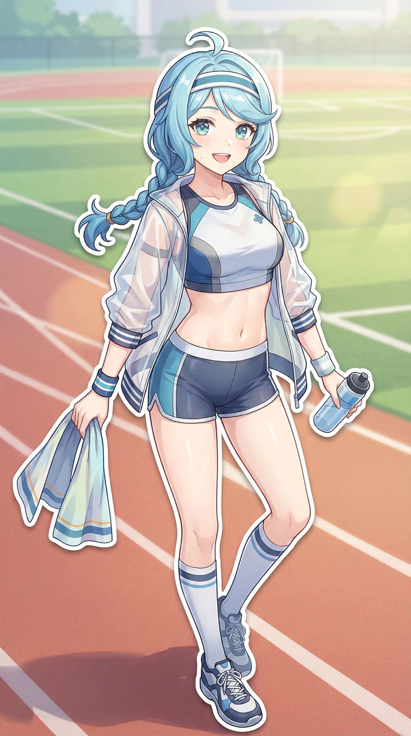 二次元游戏绝区零星见雅，校园操场运动服漫画风格美图,第5张