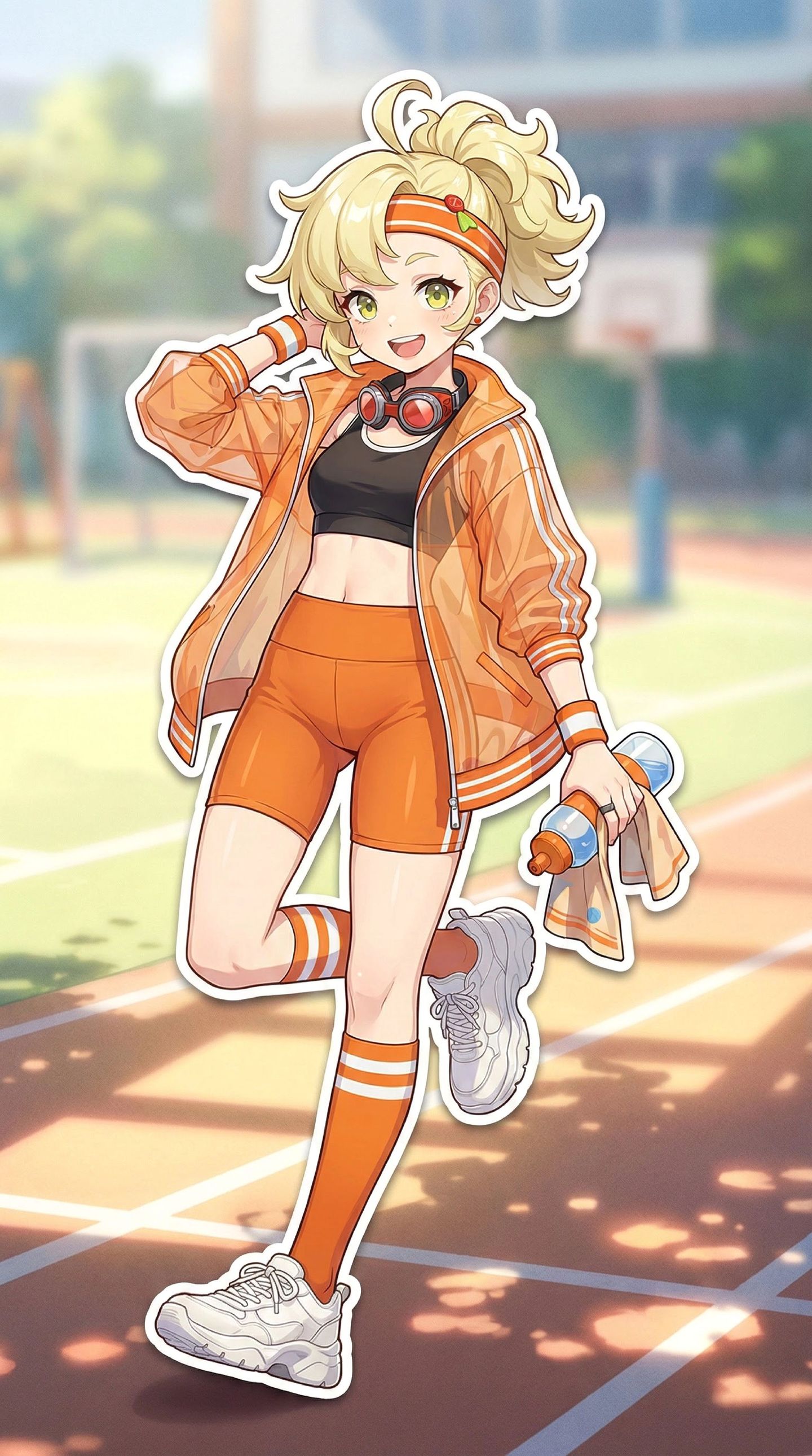 二次元游戏绝区零星见雅，校园操场运动服漫画风格美图,第7张