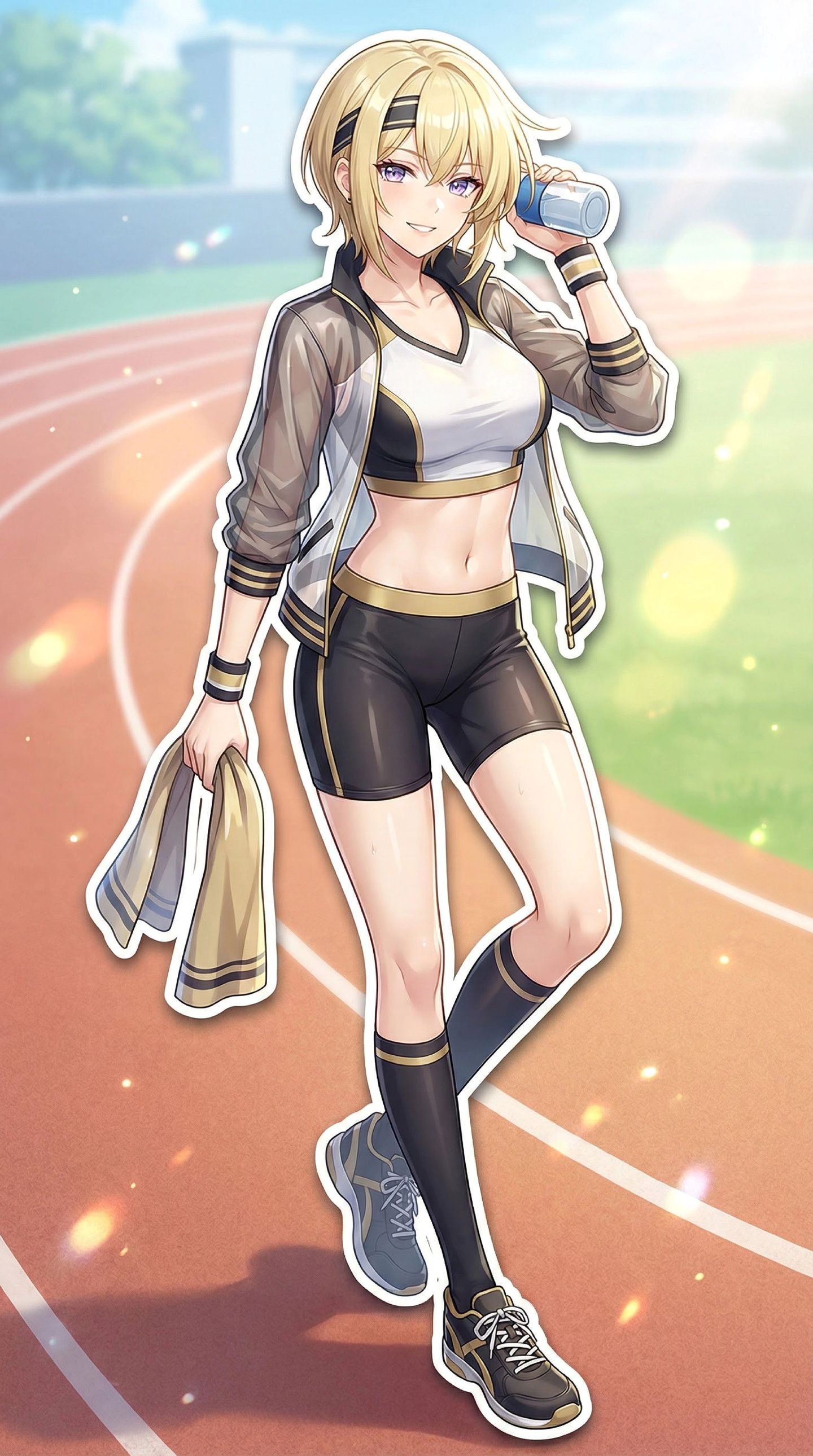 二次元游戏绝区零星见雅，校园操场运动服漫画风格美图,第6张
