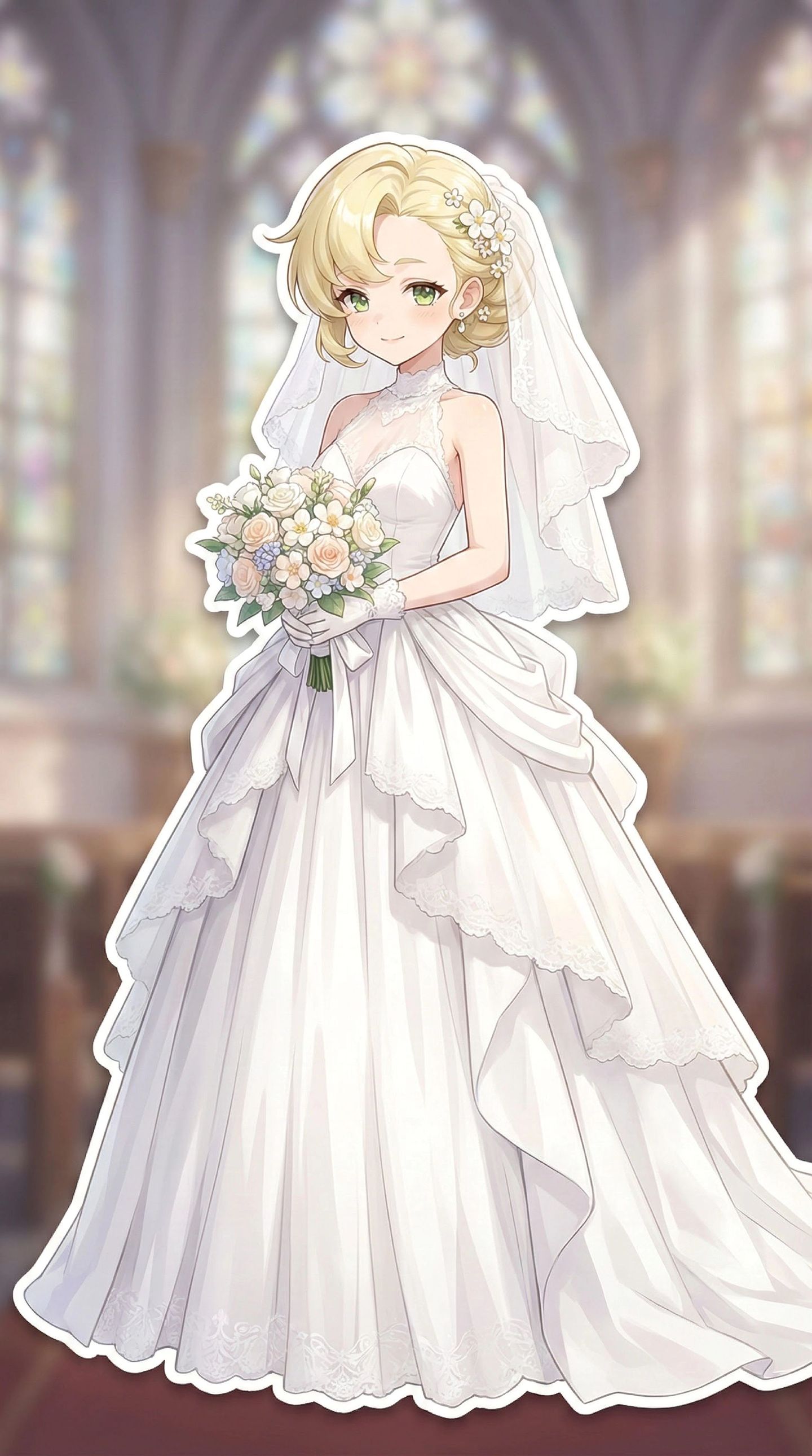 你会选择谁？二次元花嫁绝区零叶瞬光星见雅，婚纱漫画温馨唯美卡通风格,第4张