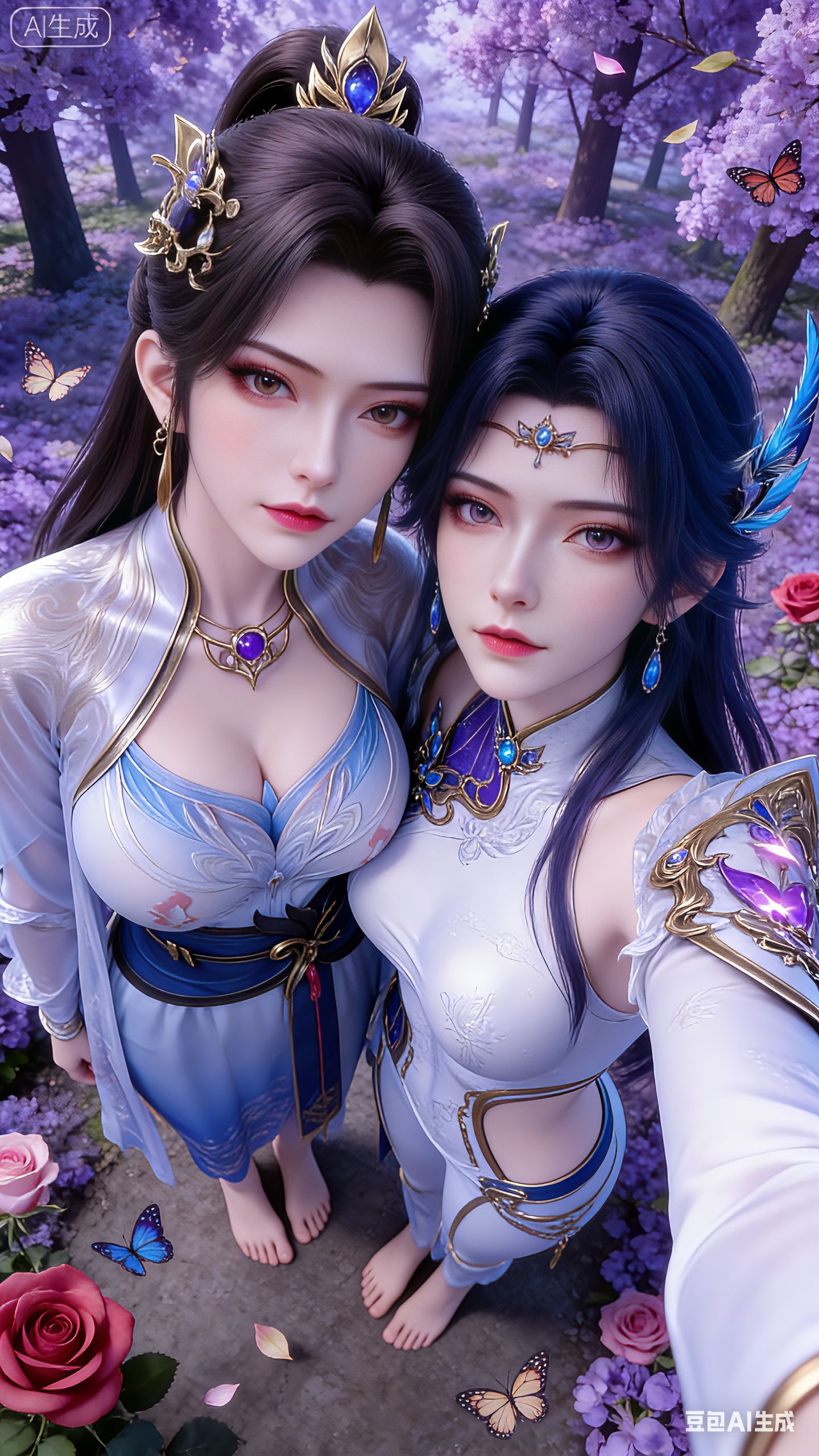 《斗破苍穹》青仙子X玄衣自拍，国漫动漫美女壁纸，超高清豆包AI生成,第2张