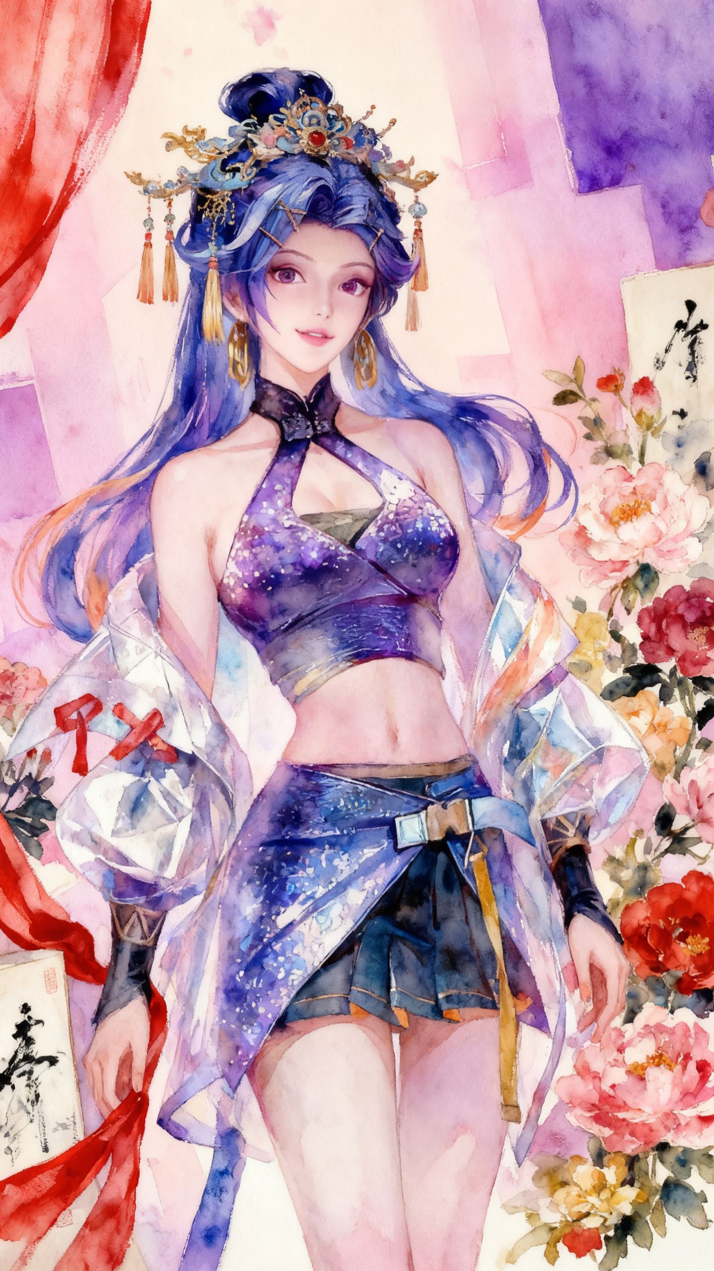 王者荣耀英雄国风水彩动漫图，美翻啦古风图片,第3张