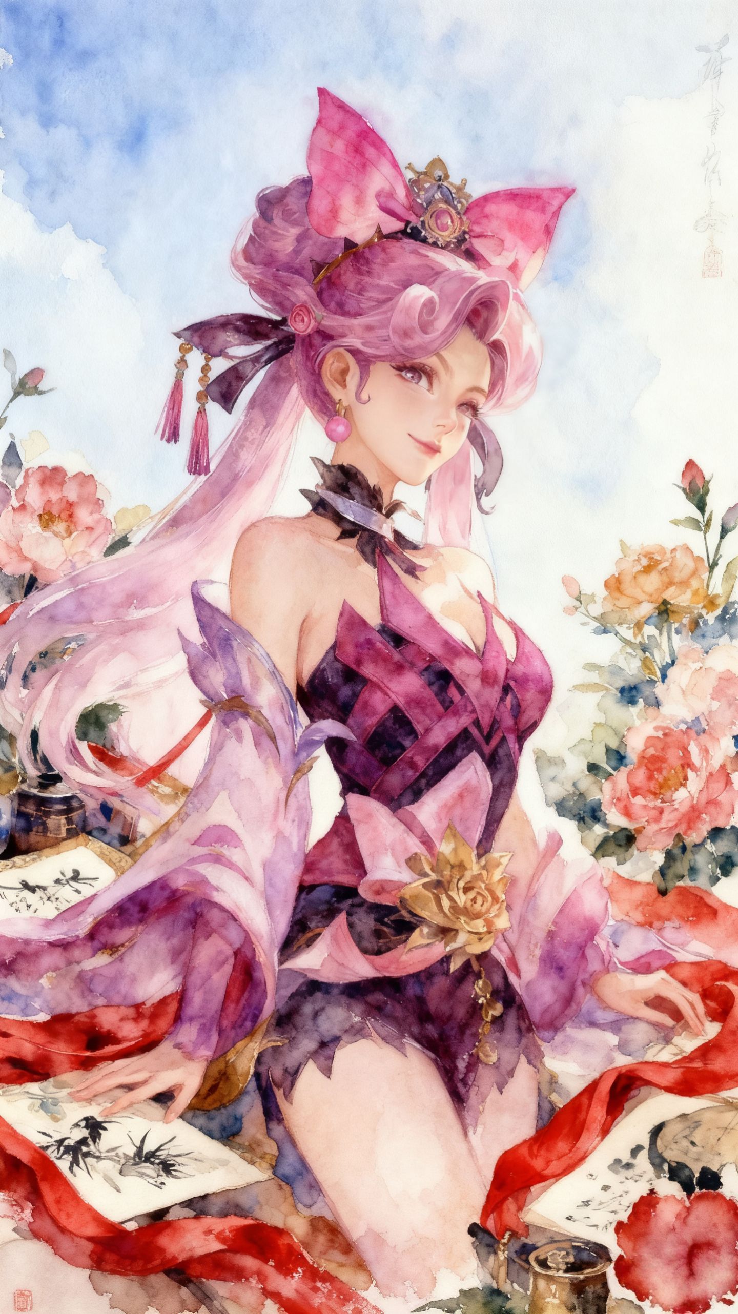 王者荣耀英雄国风水彩动漫图，美翻啦古风图片,第4张
