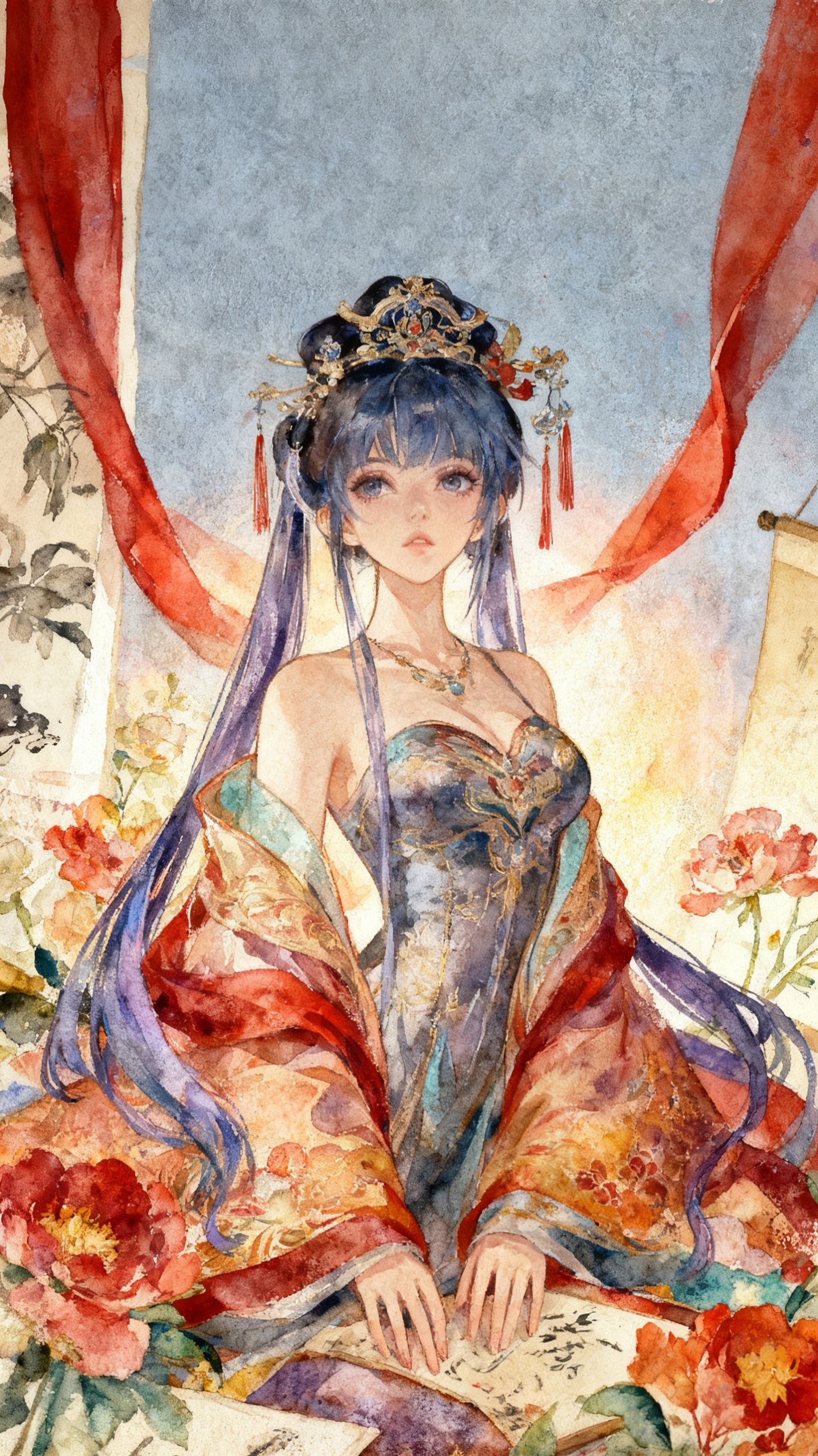 王者荣耀英雄国风水彩动漫图，美翻啦古风图片,第5张