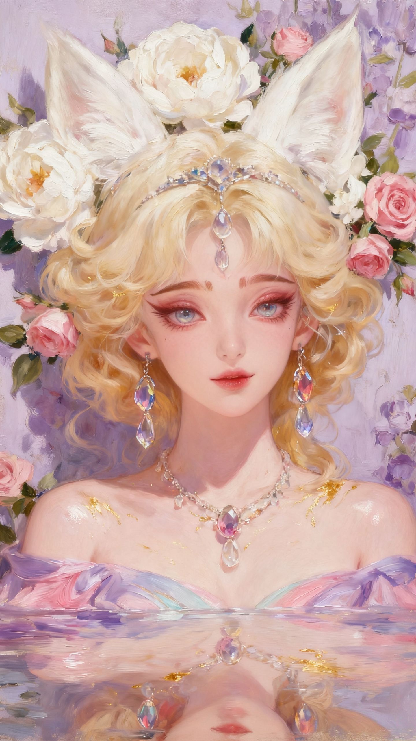 王者荣耀英雄梦幻花墙宝石，妲己 朵莉亚真的太美了吧，AI古风唯美精致,第6张