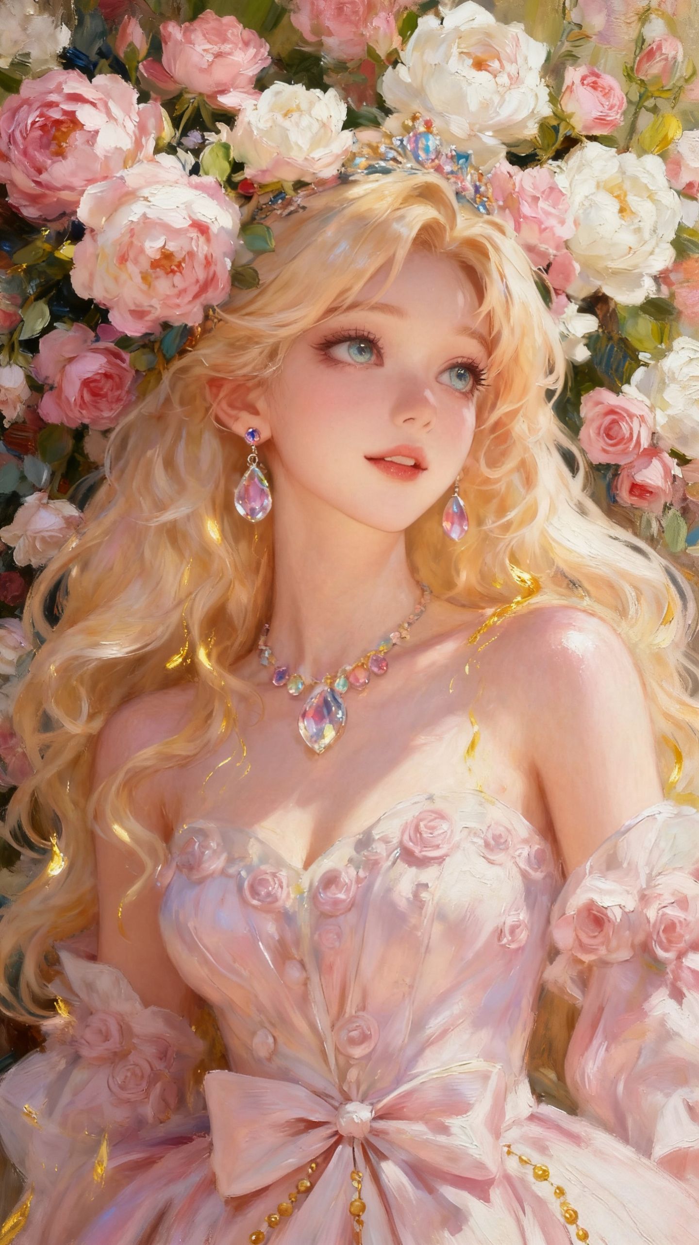 王者荣耀英雄梦幻花墙宝石，妲己 朵莉亚真的太美了吧，AI古风唯美精致,第8张