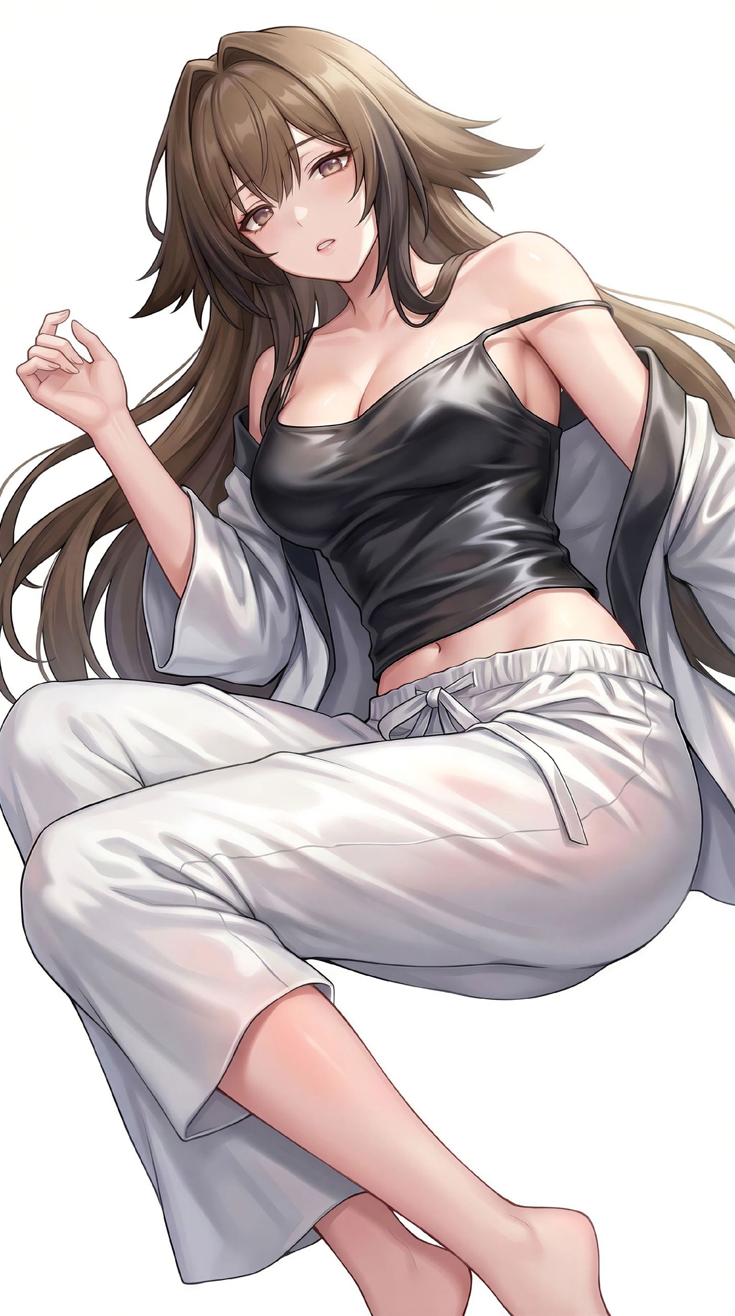 二次元游戏绝区零美女人物角色，睡衣皮衣睡眼朦胧,第2张
