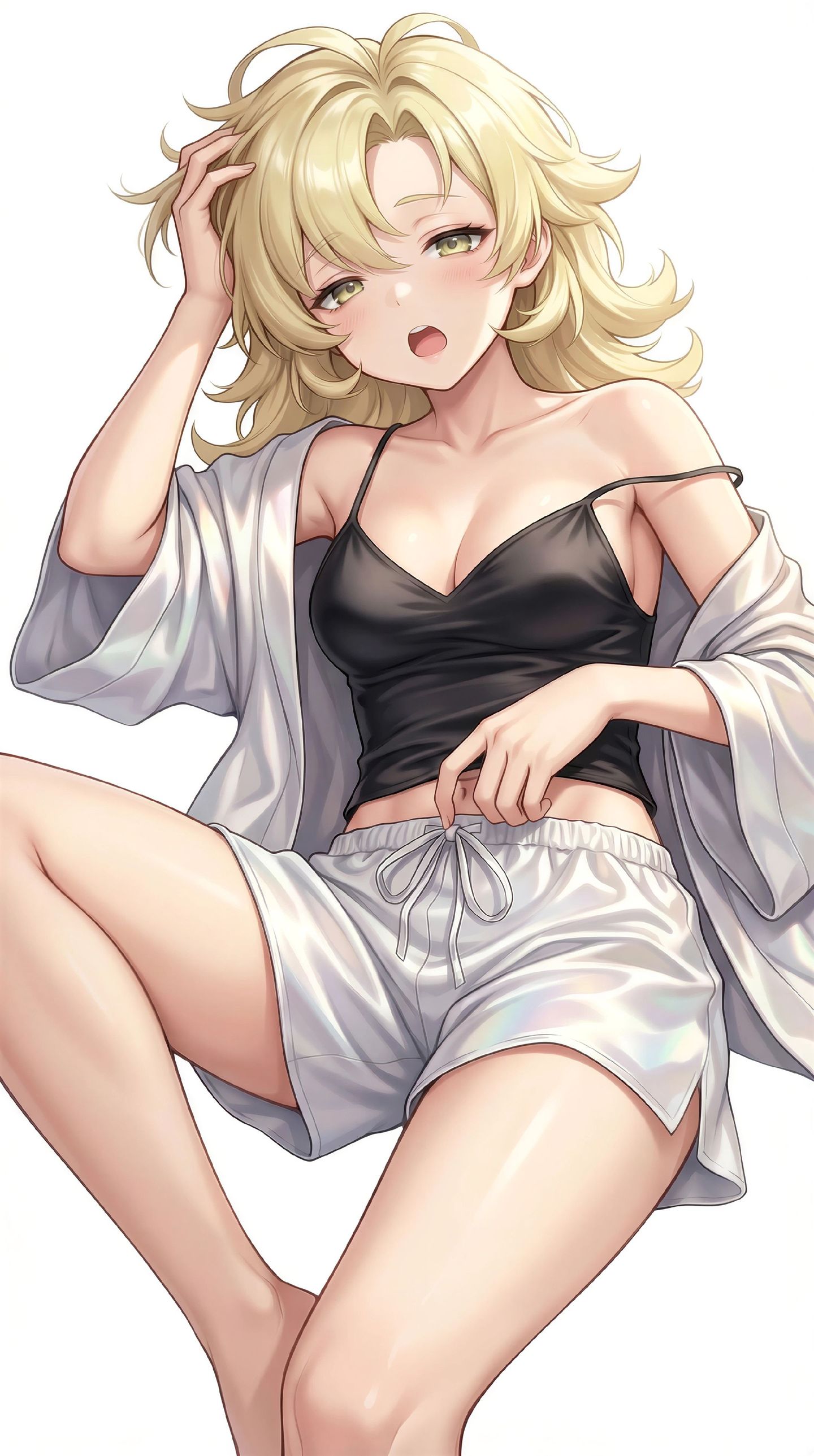 二次元游戏绝区零美女人物角色，睡衣皮衣睡眼朦胧,第4张