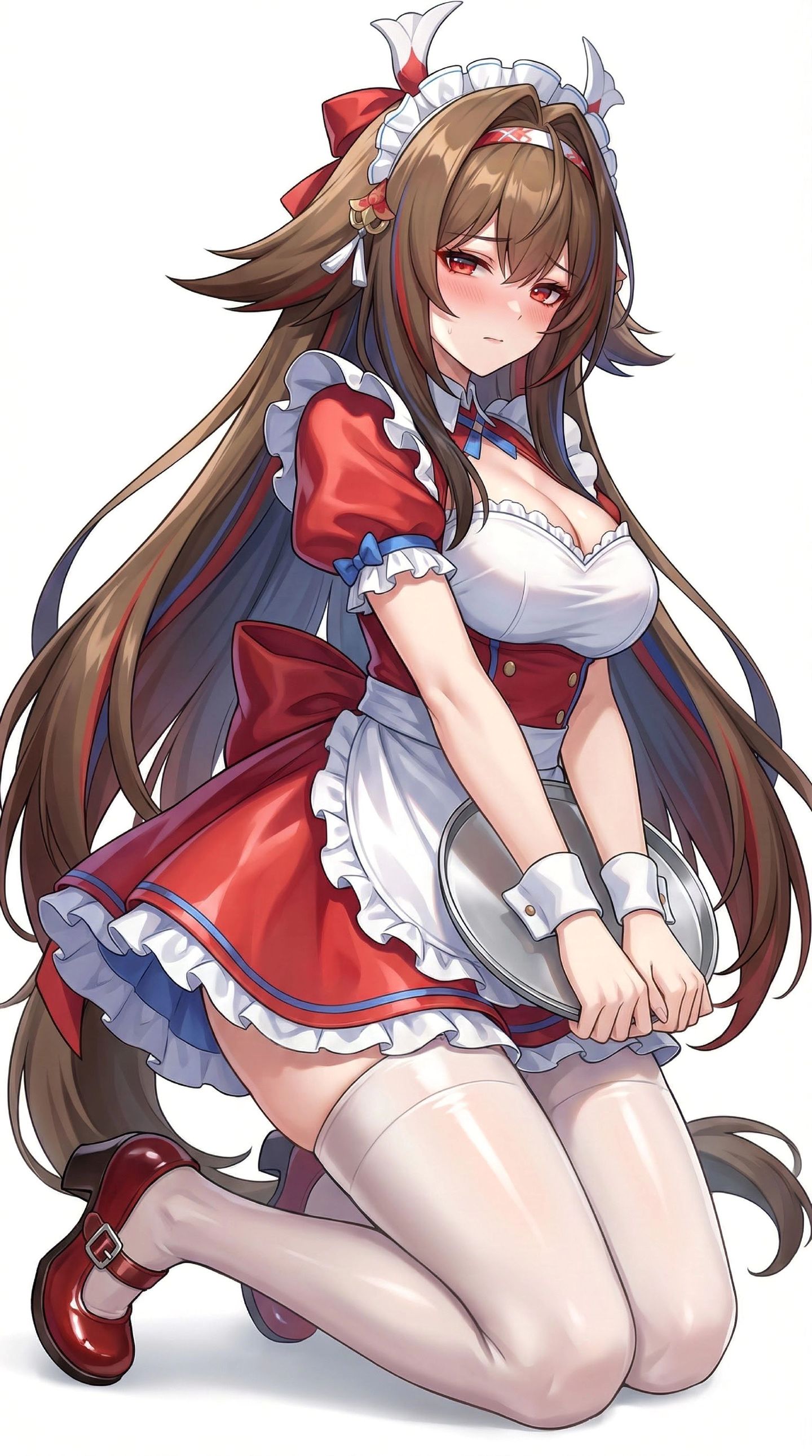 欢迎来到新艾利都甜心暖屋。绝区零女仆装，二次元游戏美女壁纸过膝袜黑丝吊带,第4张