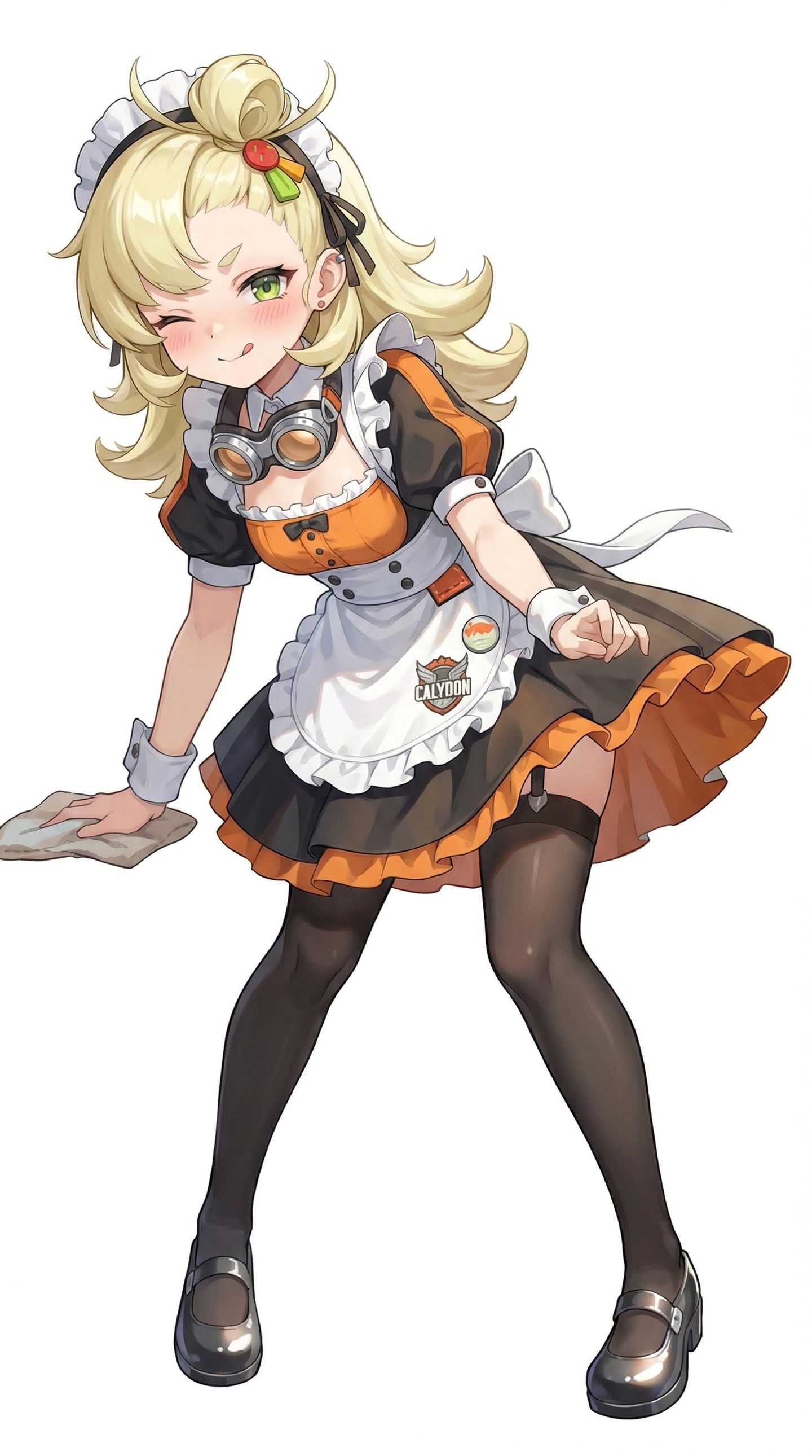 欢迎来到新艾利都甜心暖屋。绝区零女仆装，二次元游戏美女壁纸过膝袜黑丝吊带,第3张