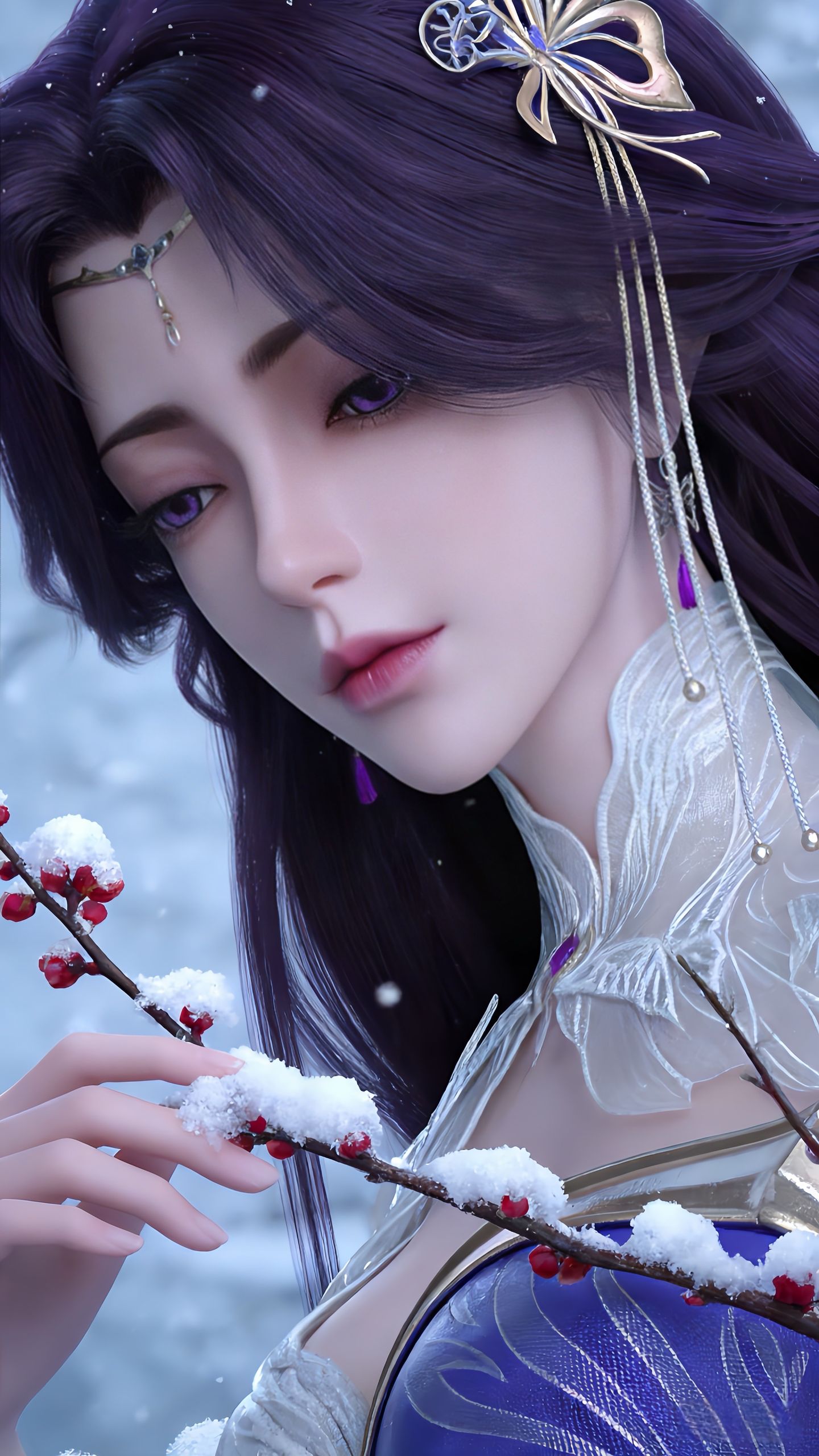 完美世界云曦国漫女主御姐，高颜值细节美感，动画动漫角色人物2K壁纸,第1张