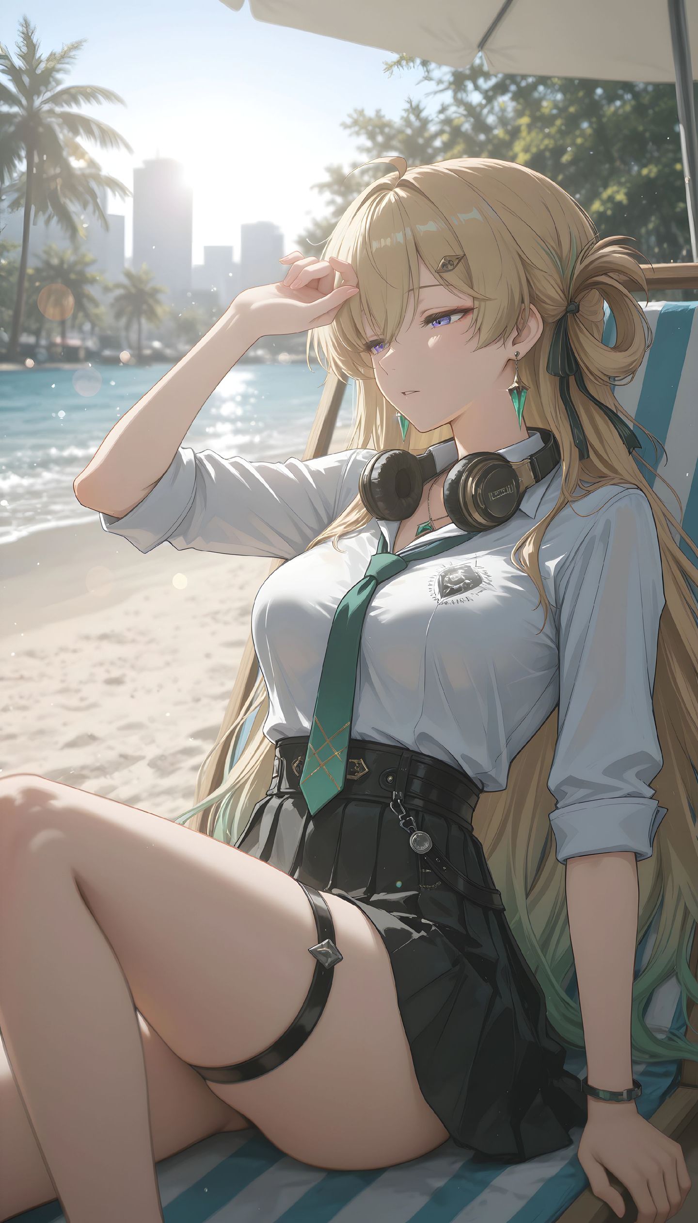 《鸣潮》琳奈，二次元游戏少女壁纸超高清图片分享免费下载，调皮可爱耳机,第2张