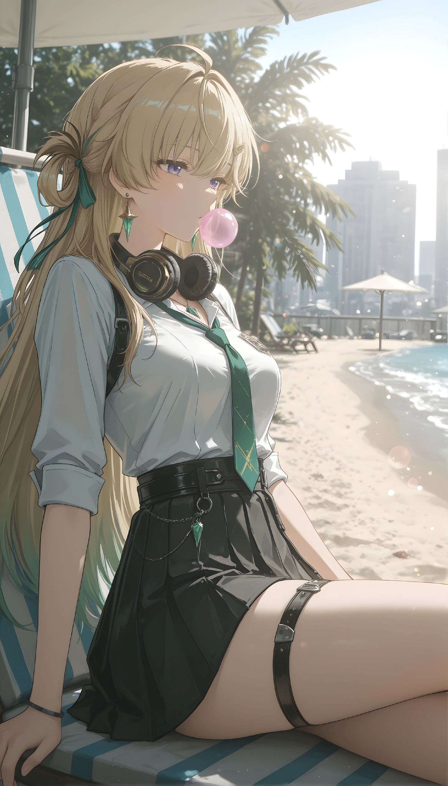 《鸣潮》琳奈，二次元游戏少女壁纸超高清图片分享免费下载，调皮可爱耳机,第3张
