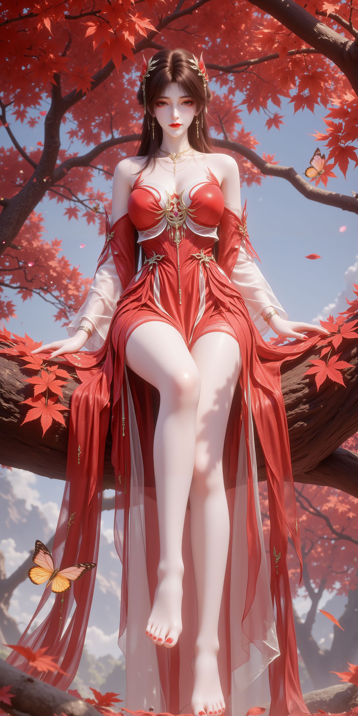 完美世界红色女胖子火灵儿美腿玉足，动漫国漫女主壁纸,第2张