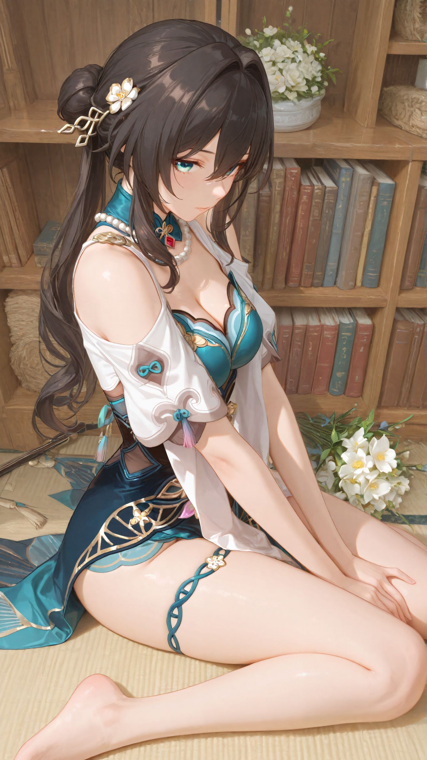 崩坏星穹铁道停云、阮梅、银狼，二次元游戏少女图片壁纸，书房地毯书架,第2张