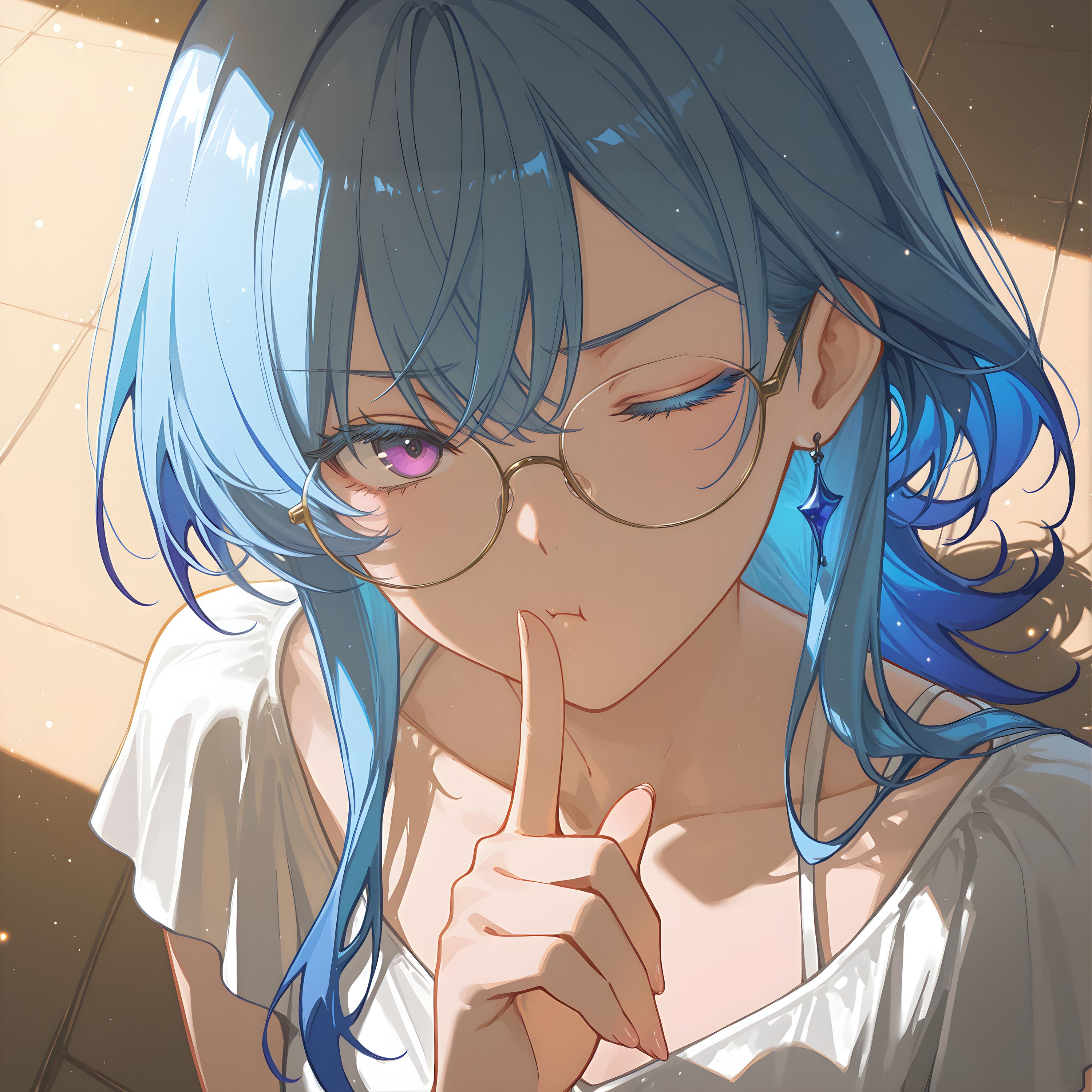 守岸人，嘘~鸣潮二次元超高清精美头像ai绘画，QQ微信头像，俏皮调皮可爱,第2张