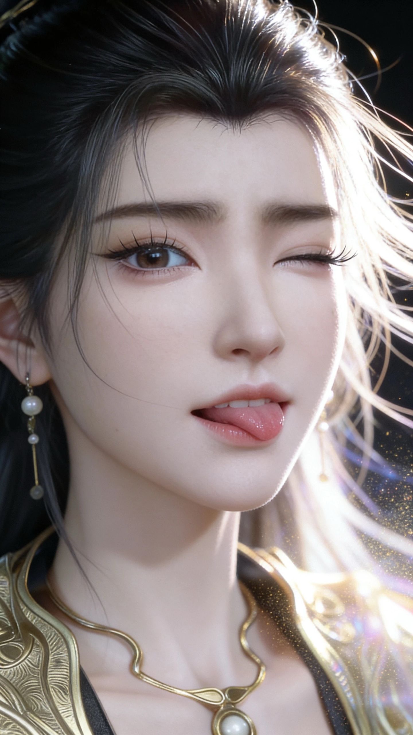 凡人修仙传燕茹嫣调皮可爱比耶，反差感AI创作,第3张