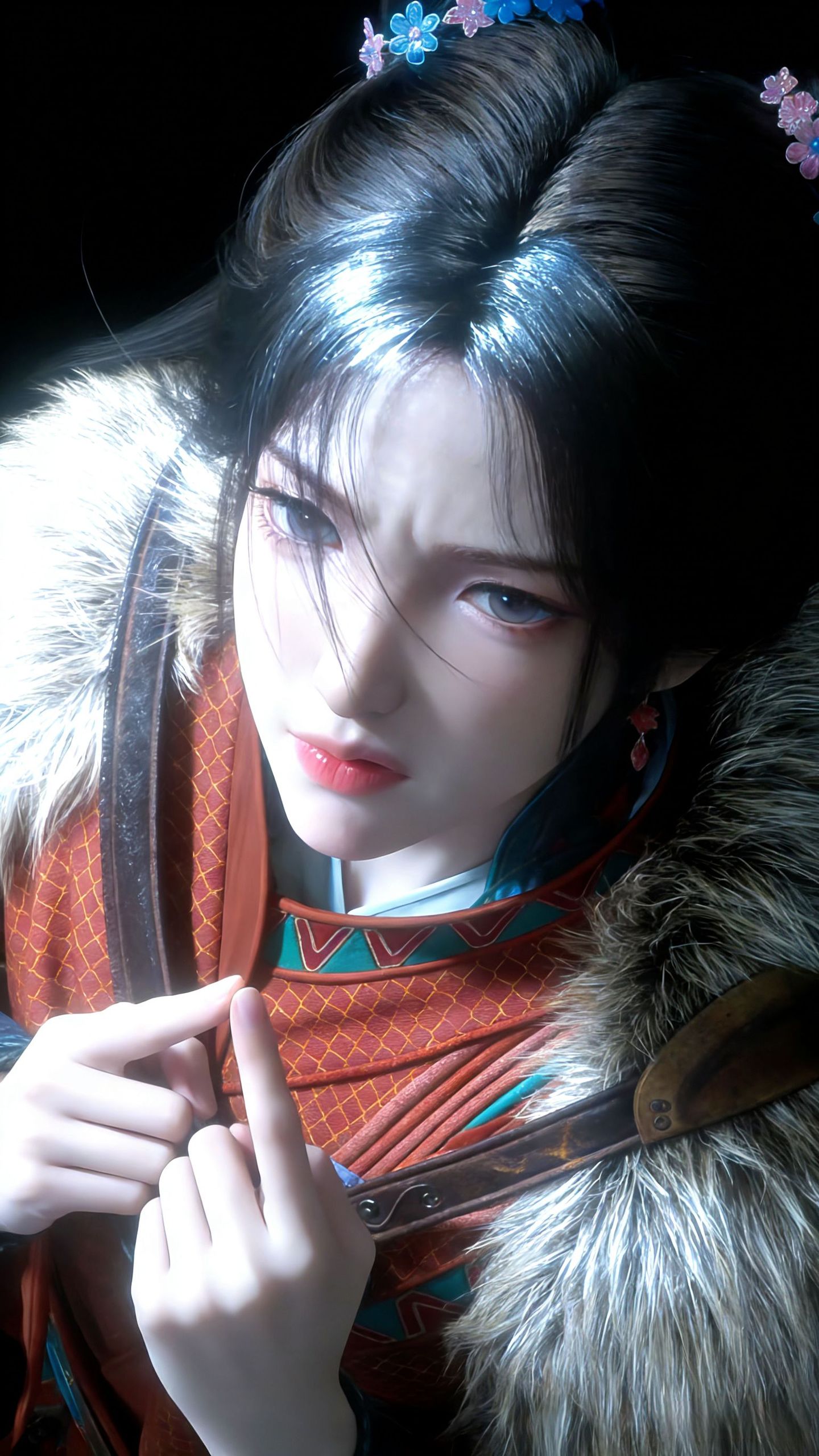凡人修仙传梅凝，脸部五官特写，超高清细节国漫女神动漫美女壁纸,第3张