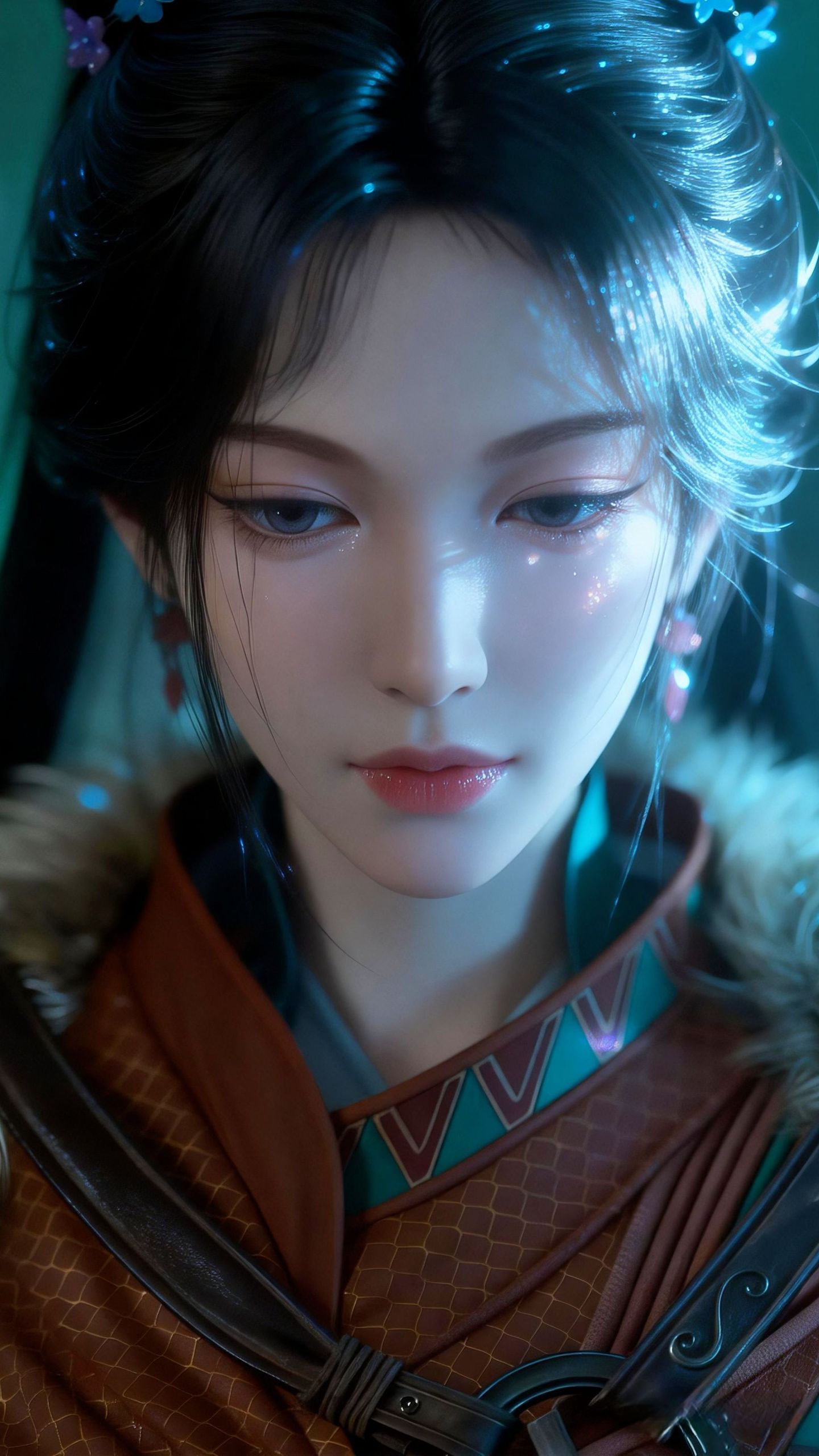 凡人修仙传梅凝，脸部五官特写，超高清细节国漫女神动漫美女壁纸,第4张