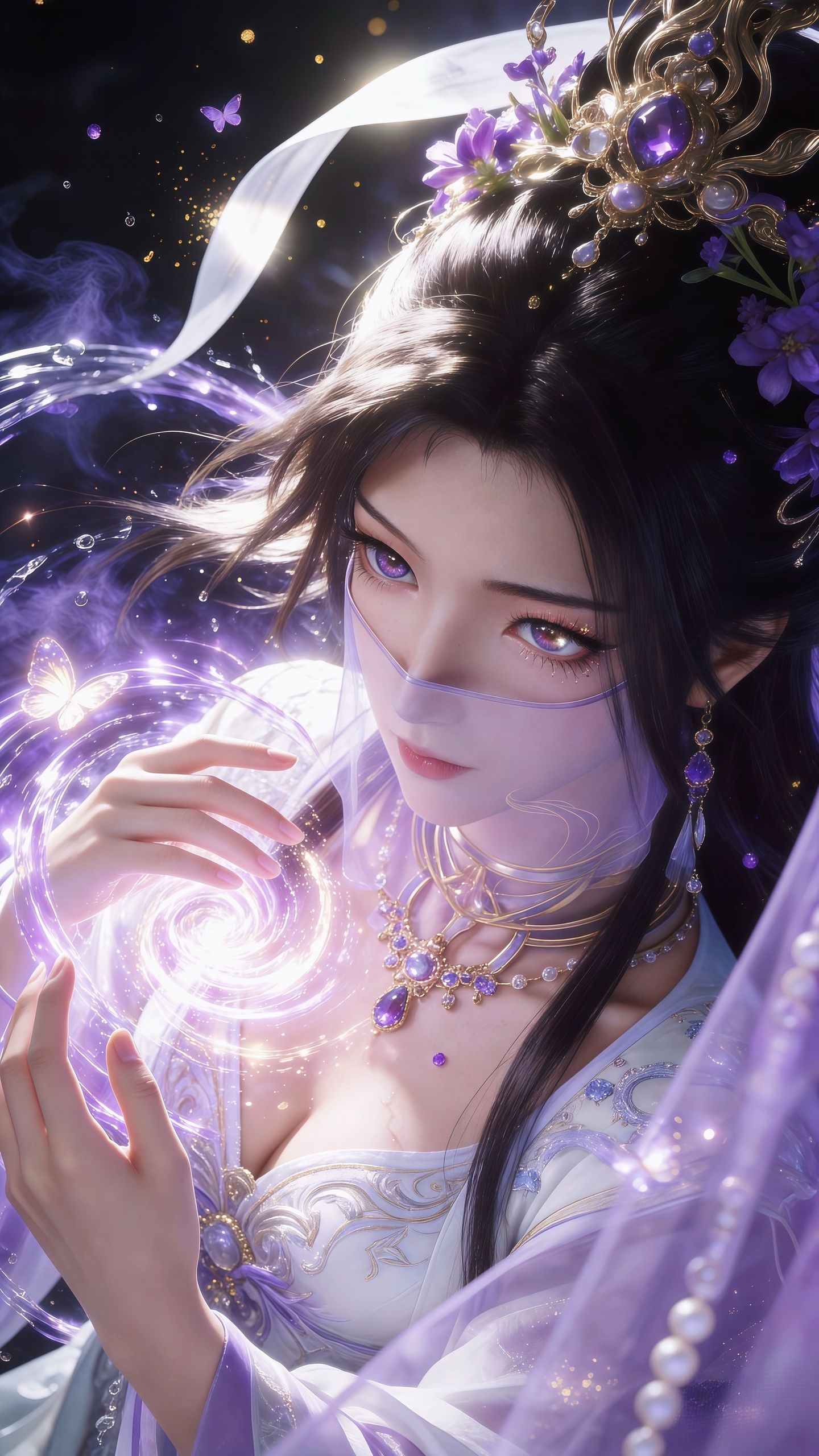 凡人修仙传紫灵国漫壁纸美图，古风古装动漫美女，仙侠修仙动画,第1张