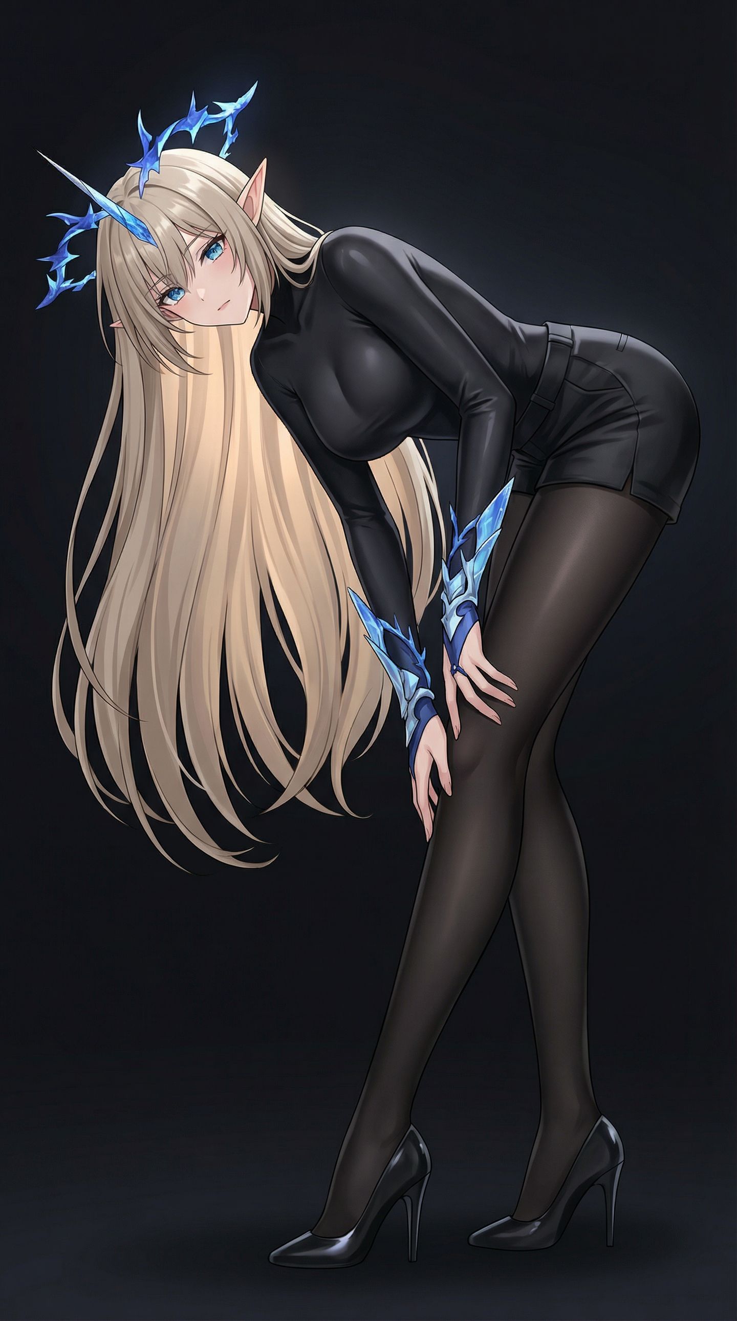 卡提希娅和坎特蕾拉打包带走，二次元游戏鸣潮御姐，黑丝袜裤袜大长腿高跟鞋福利,第1张