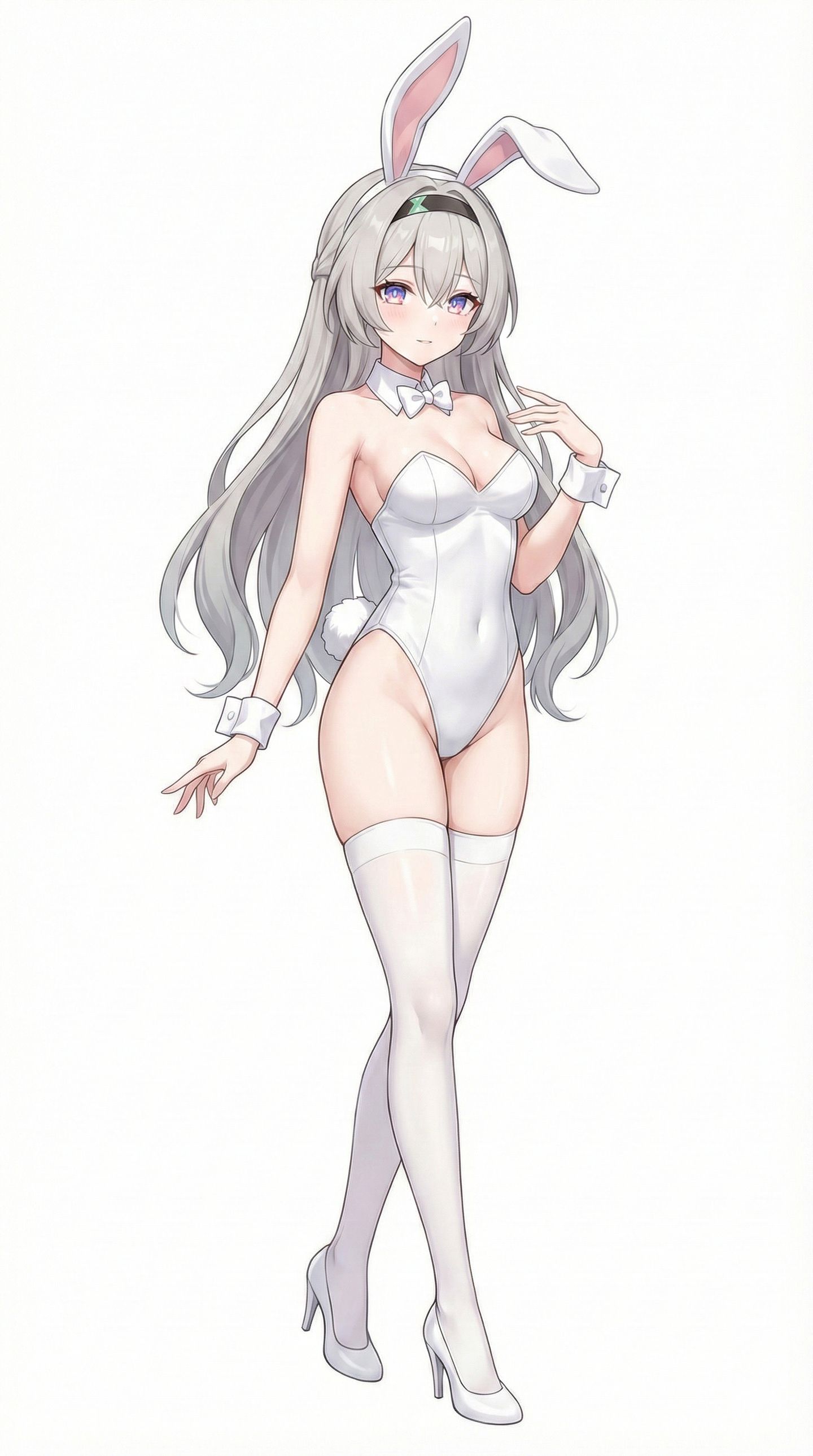 纯白兔女郎流萤、卡芙卡，二次元游戏崩坏星穹铁道，大长腿吊带白丝袜福利,第2张