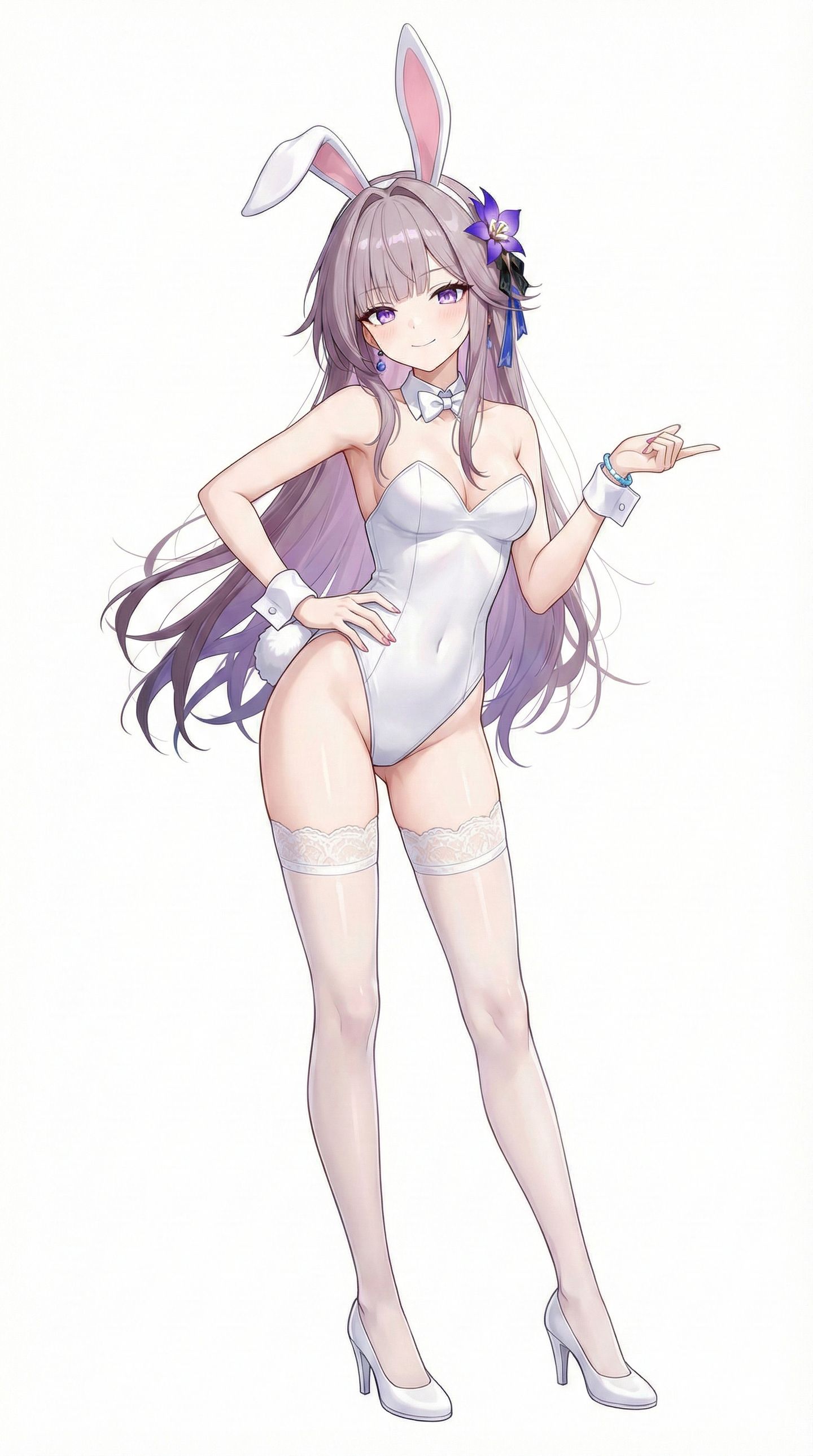 纯白兔女郎流萤、卡芙卡，二次元游戏崩坏星穹铁道，大长腿吊带白丝袜福利,第4张