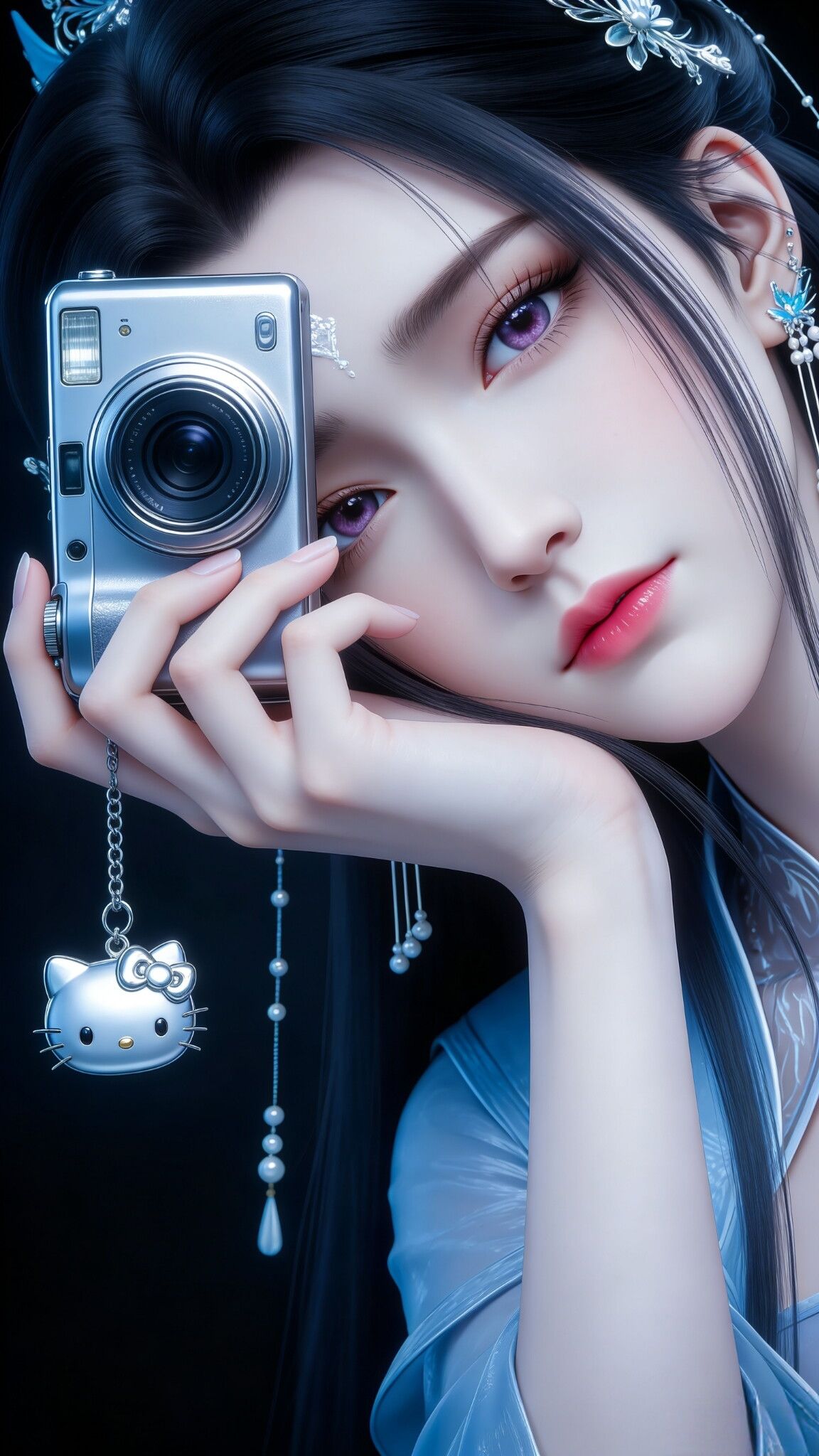 诛仙女主陆雪琪相机摄影版，动漫美女御姐手机壁纸,第2张