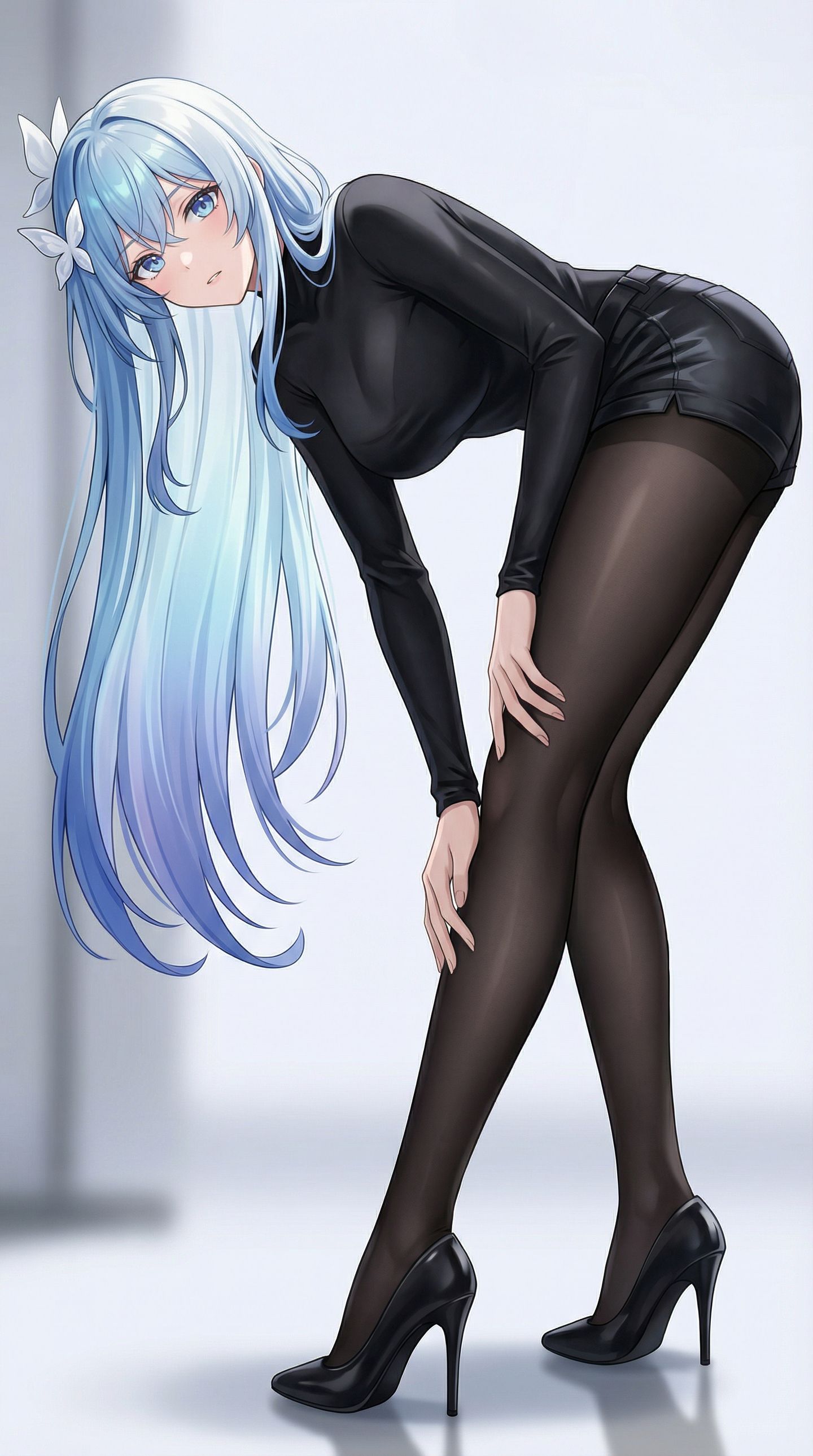 守岸人和椿的肯豆风，二次元游戏美女鸣潮，黑丝袜裤袜高跟鞋大长腿,第1张