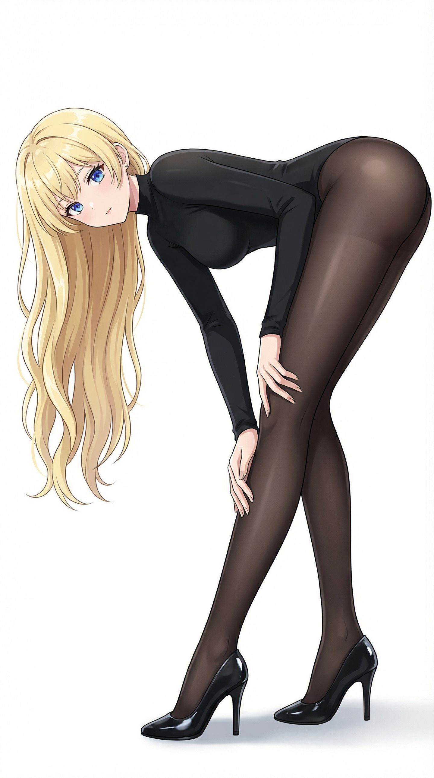 二次元游戏美女鸣潮菲比、珂莱塔，大长腿黑丝袜裤袜高跟鞋,第2张
