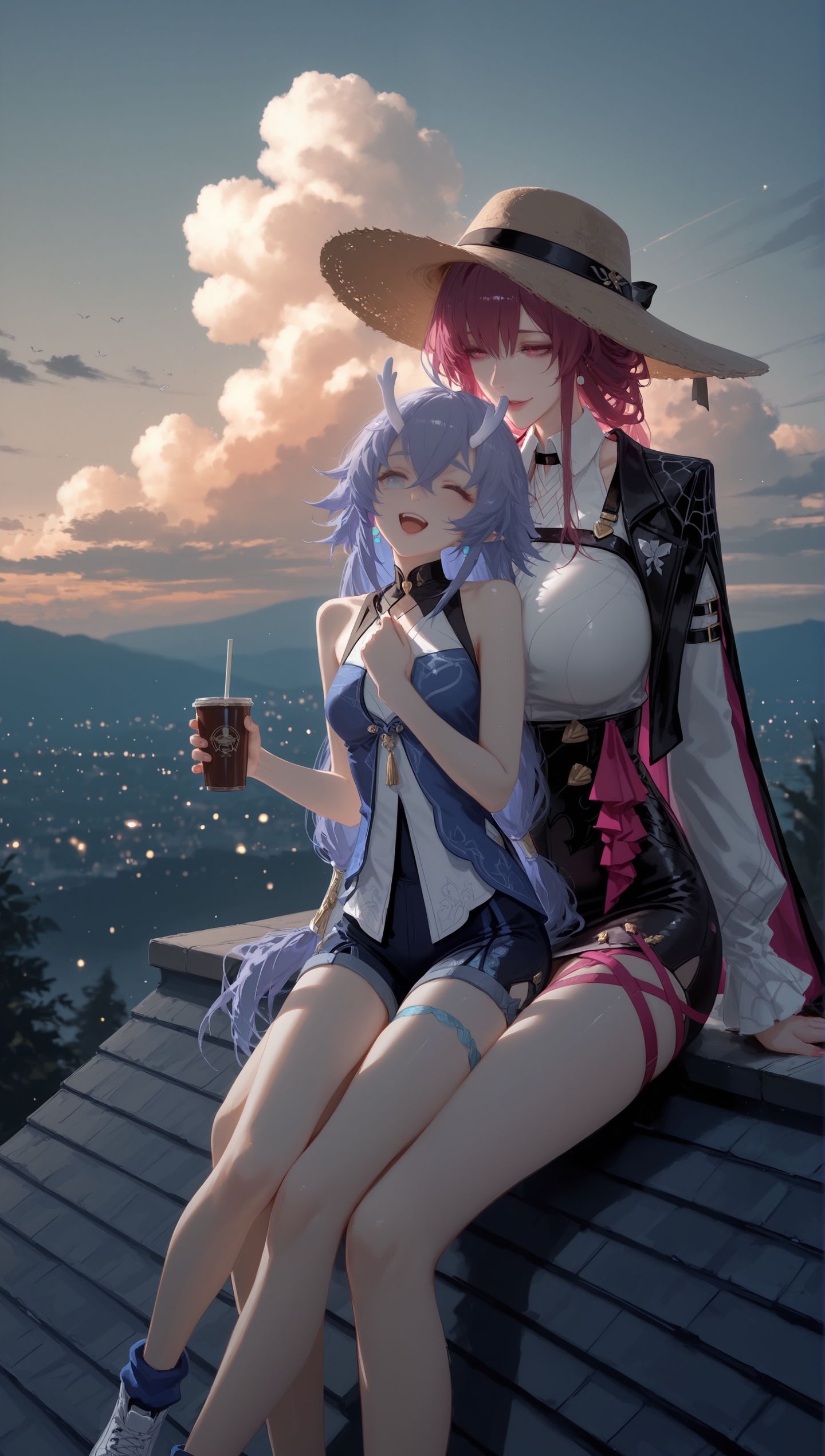 好爱这风格啊，崩坏星穹铁道妈妈级的卡芙卡和白露，二次元游戏壁纸大长腿,第3张