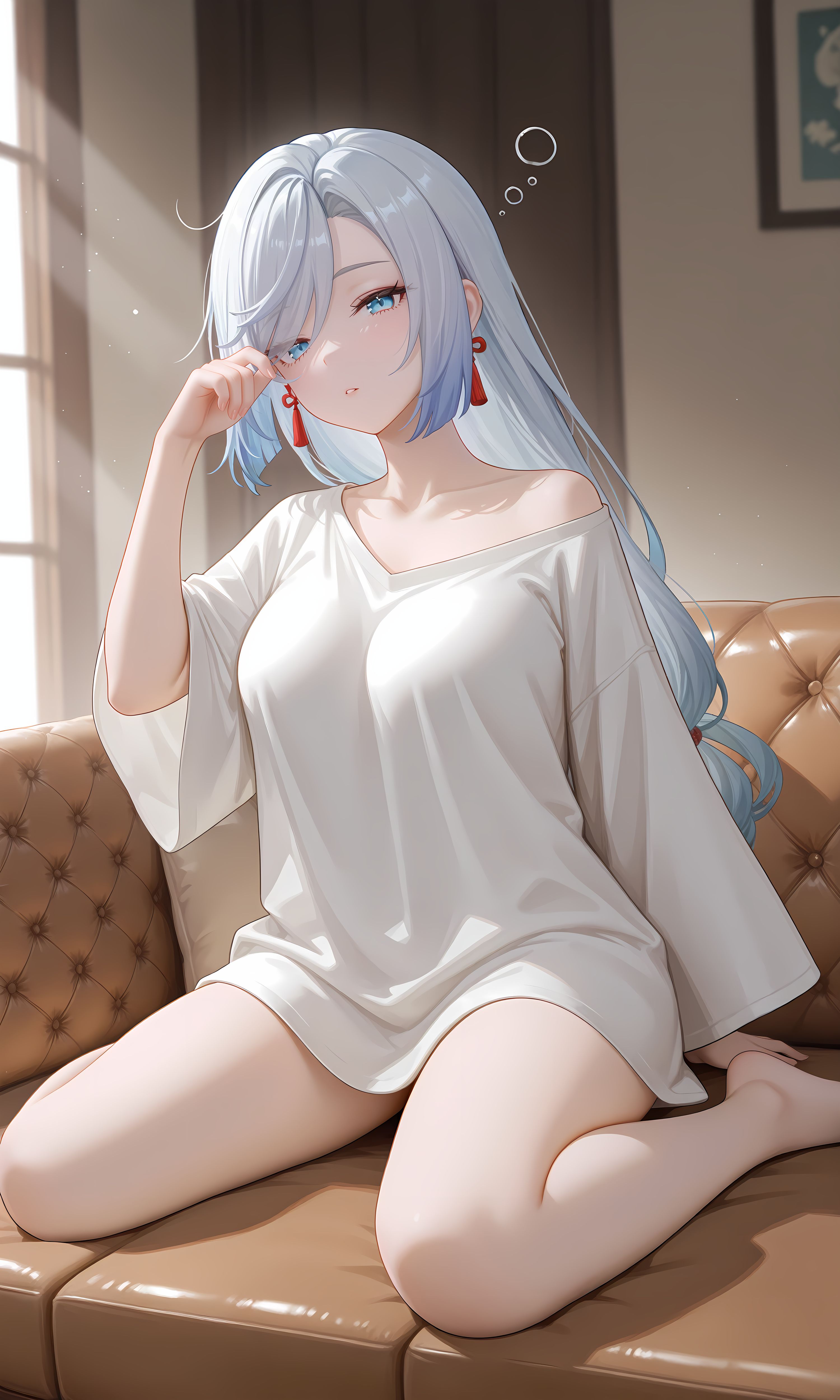 原神申鹤惬意午睡 二次元游戏壁纸 居家睡衣大长腿,第2张