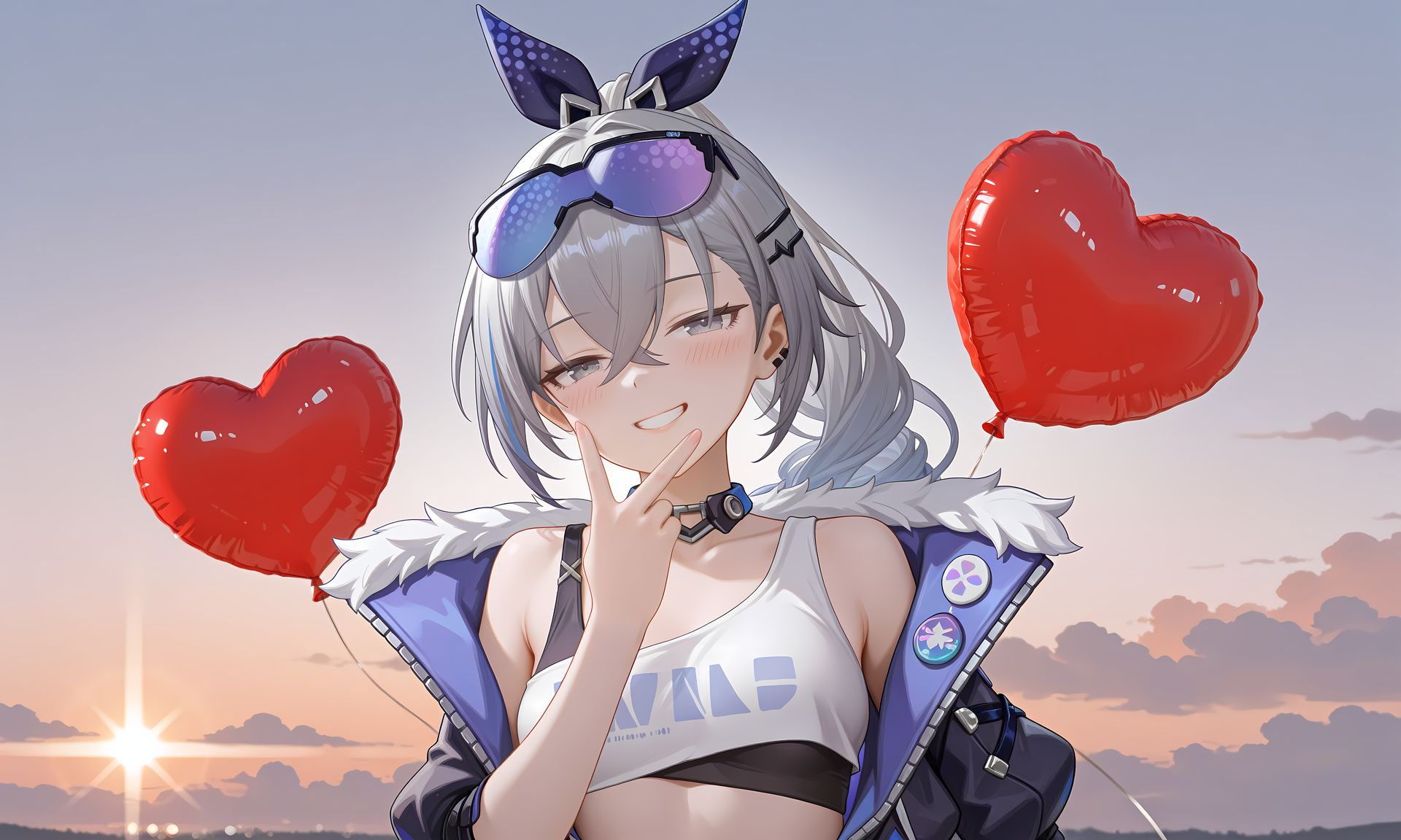 落日下的夕阳，很适合告白的场景呢。崩坏星穹铁道银狼壁纸 二次元高清电脑桌面壁纸,第4张