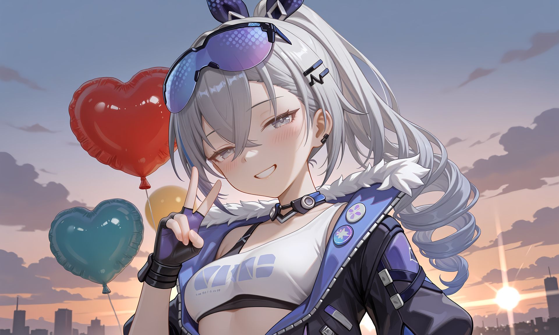 落日下的夕阳，很适合告白的场景呢。崩坏星穹铁道银狼壁纸 二次元高清电脑桌面壁纸,第3张