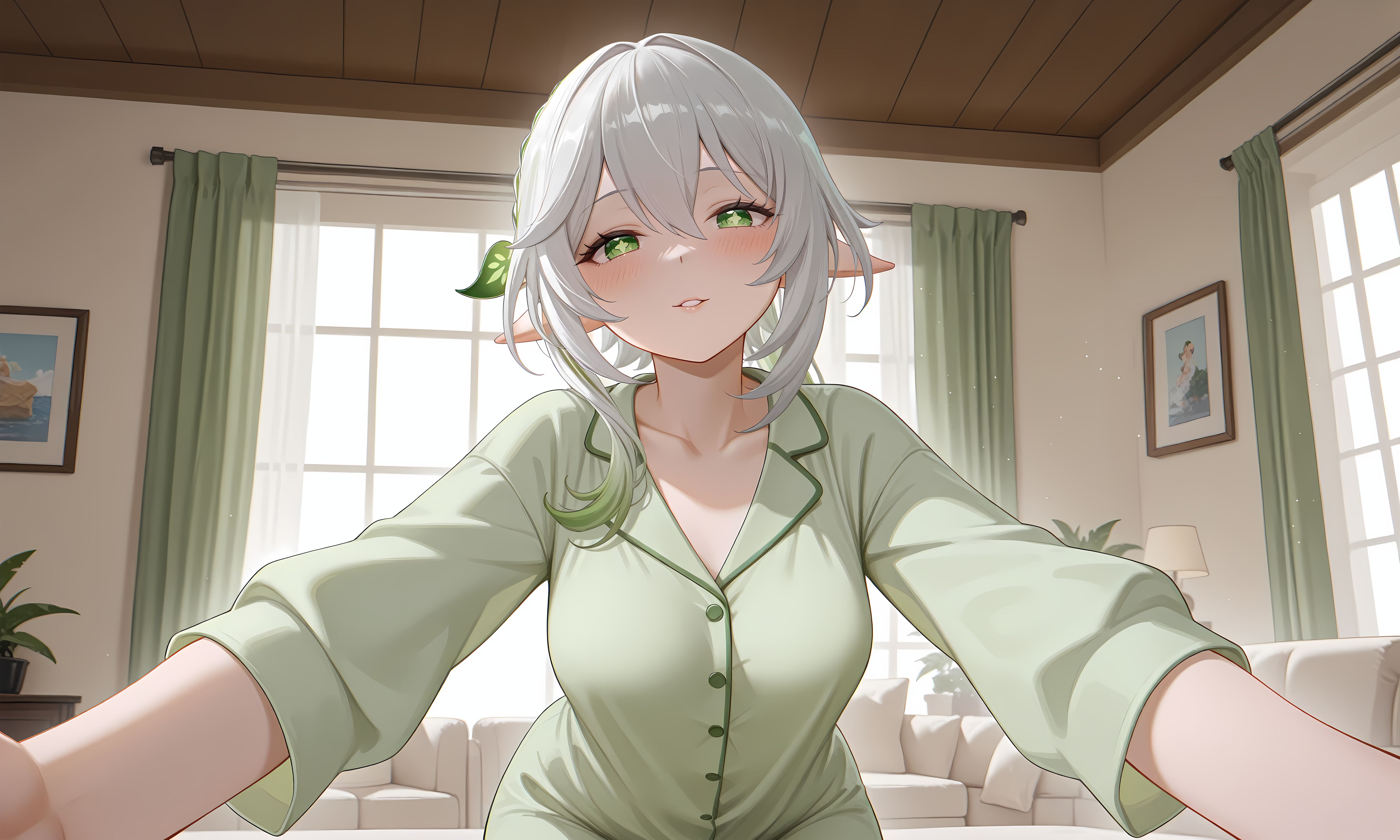 原神纳西妲草神 二次元游戏壁纸 居家睡衣,第1张